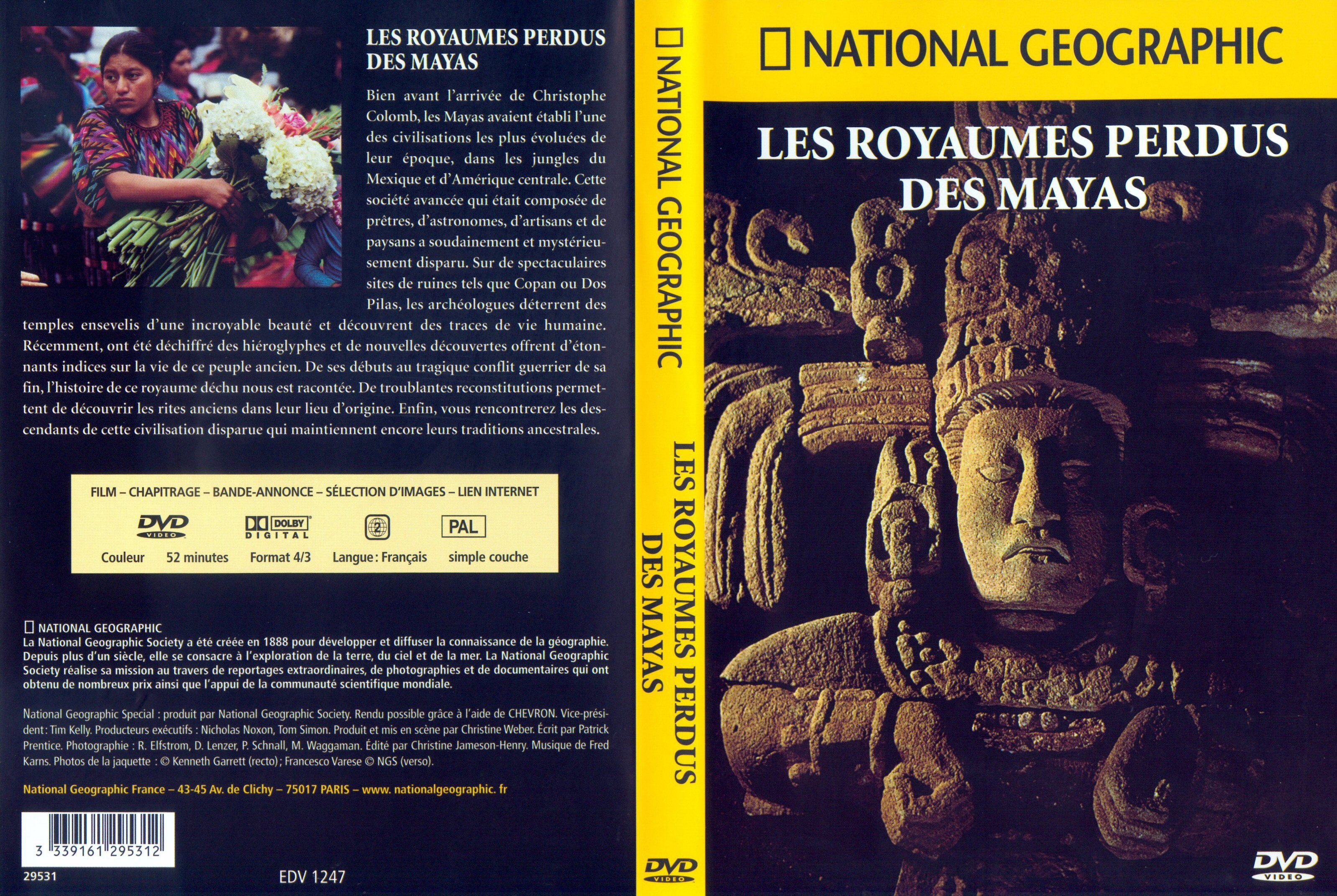 Jaquette DVD National Geographic - Les royaumes perdus des Mayas