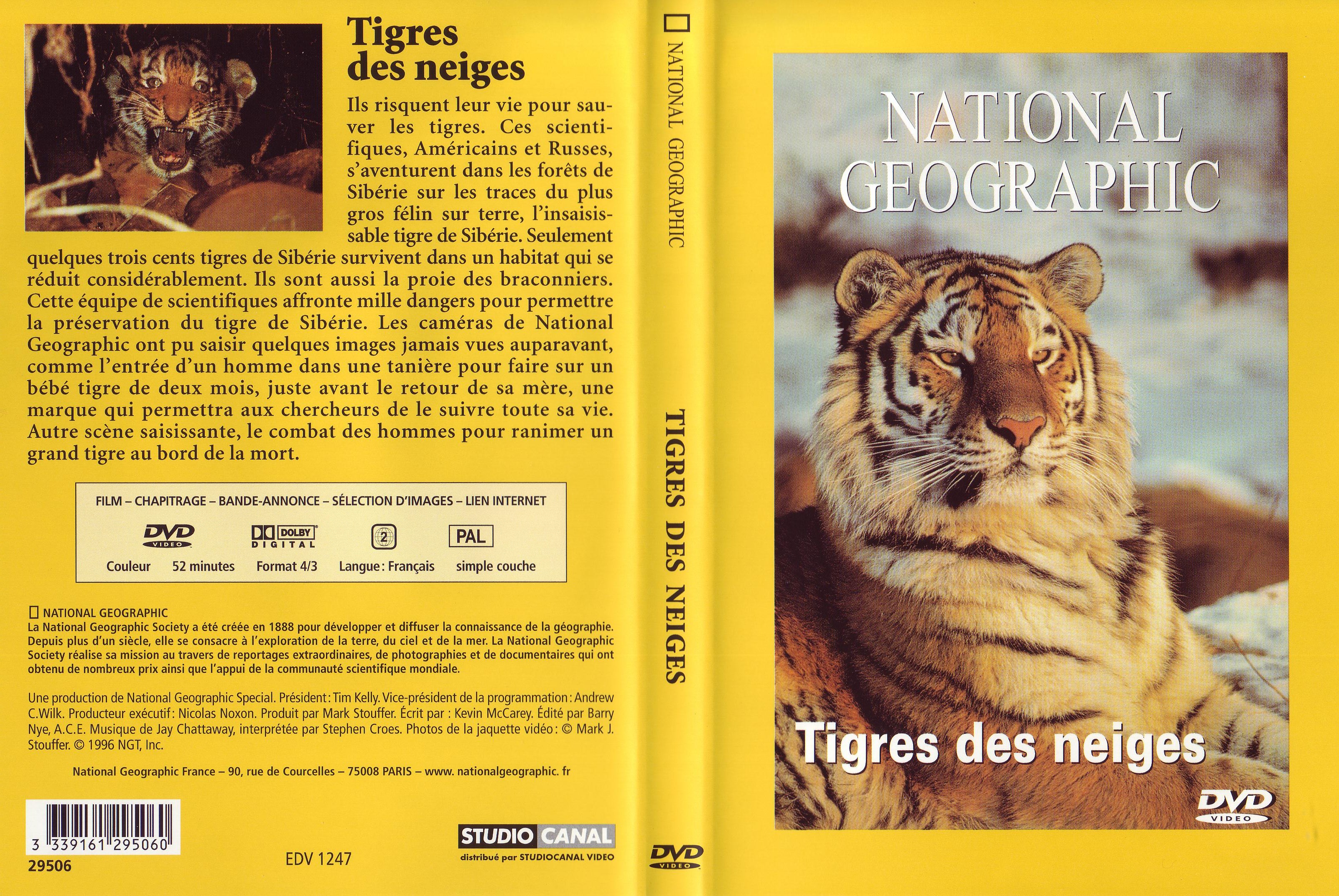 Jaquette DVD National Geographic - Tigres des neiges