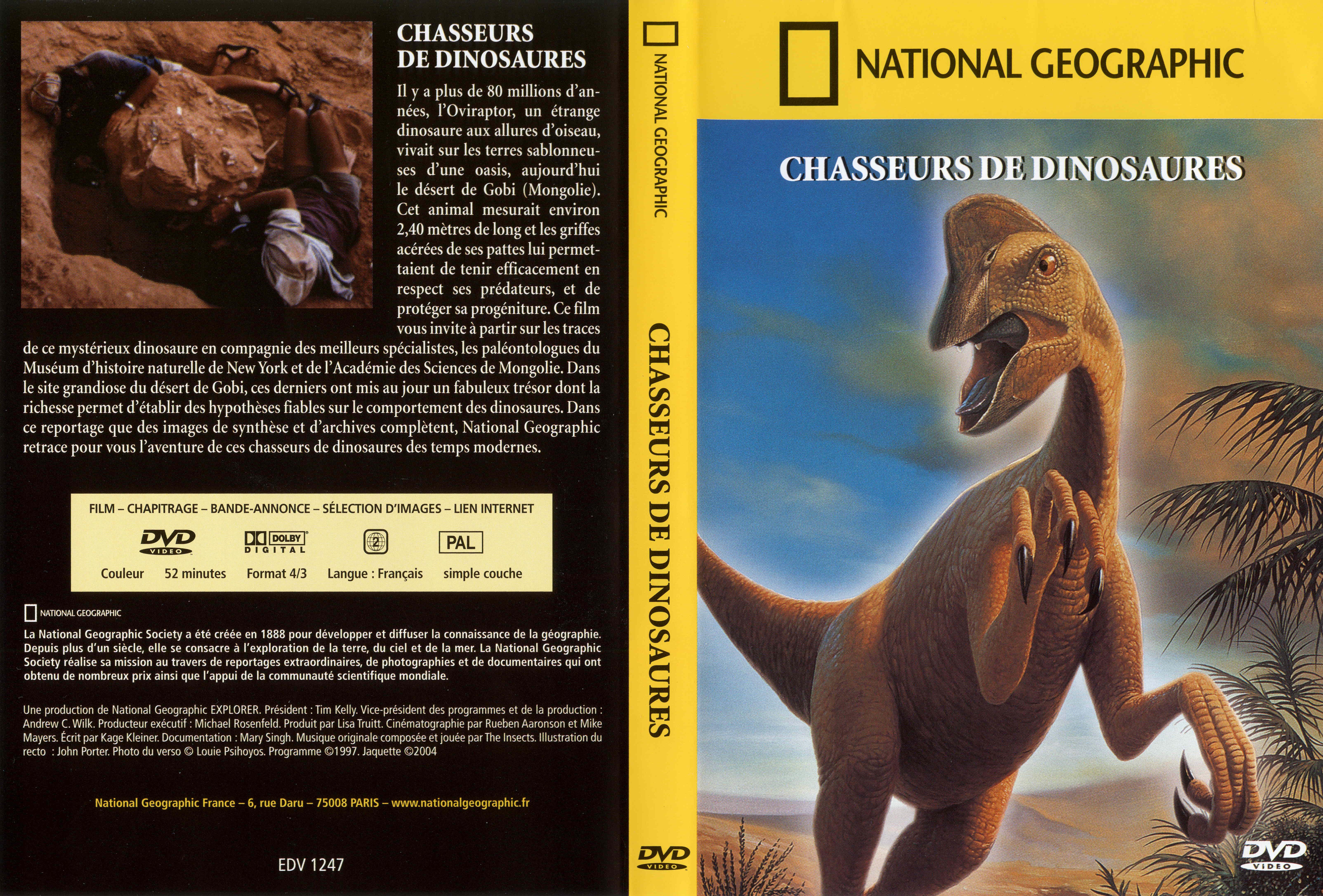 Jaquette DVD National geographic - Chasseurs de dinosaures