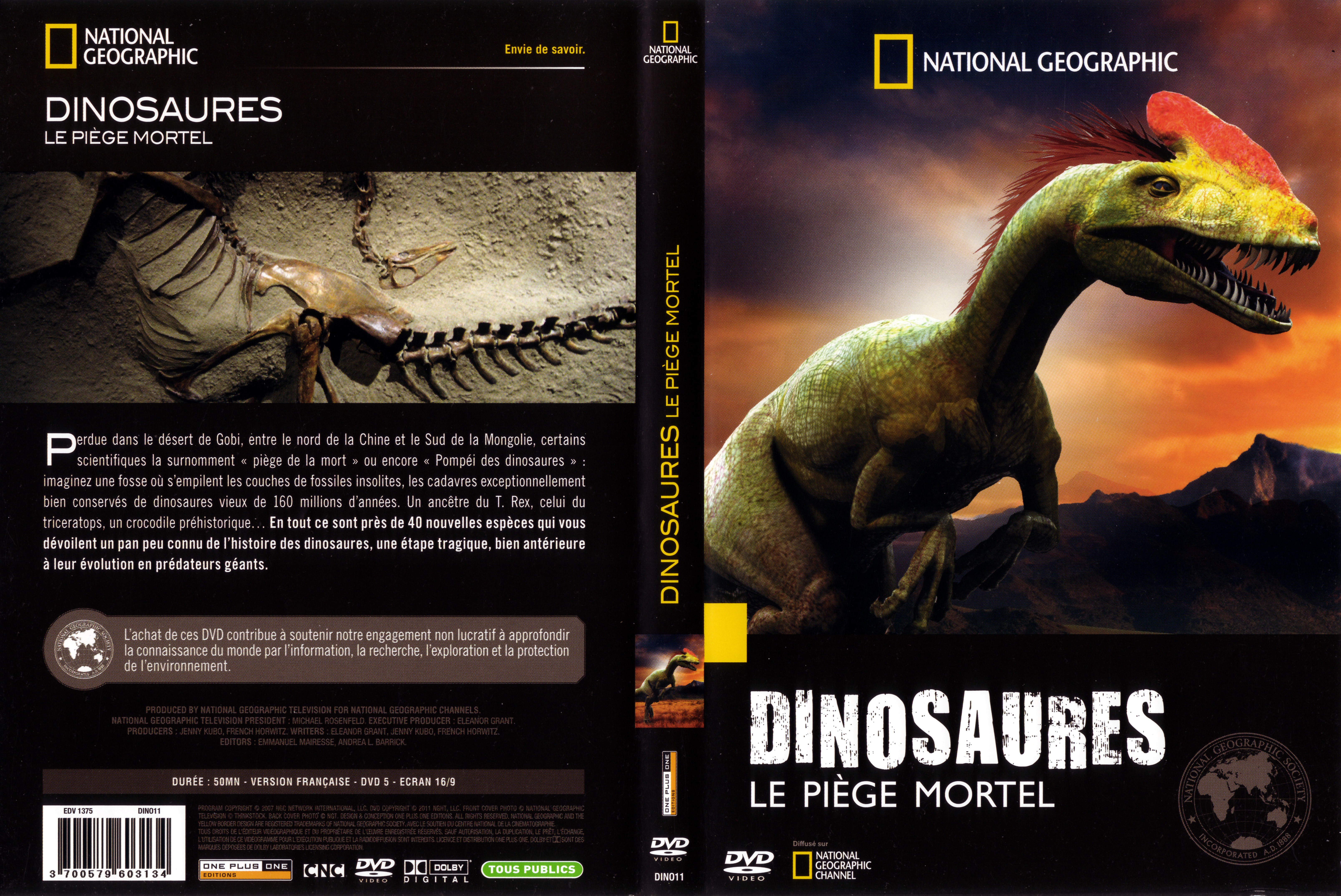 Jaquette DVD National geographic - Dinosaures Le piege mortel