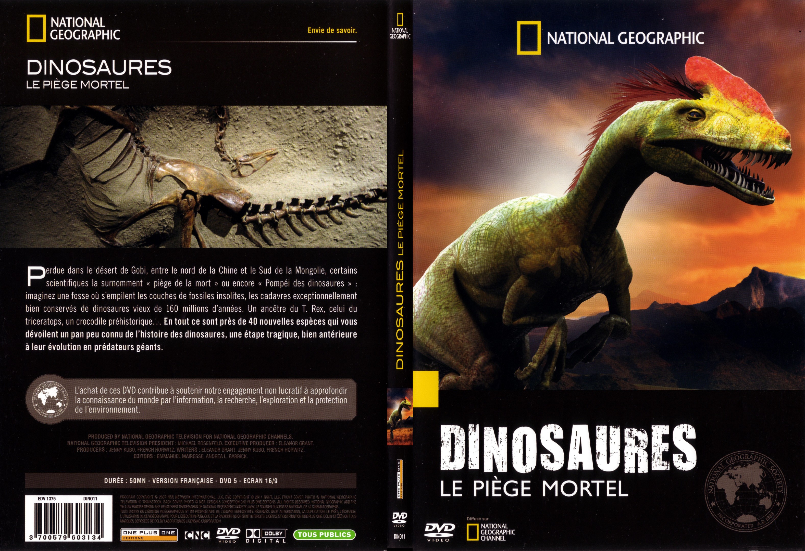 Jaquette DVD National geographic - Dinosaures Le piege mortel - SLIM