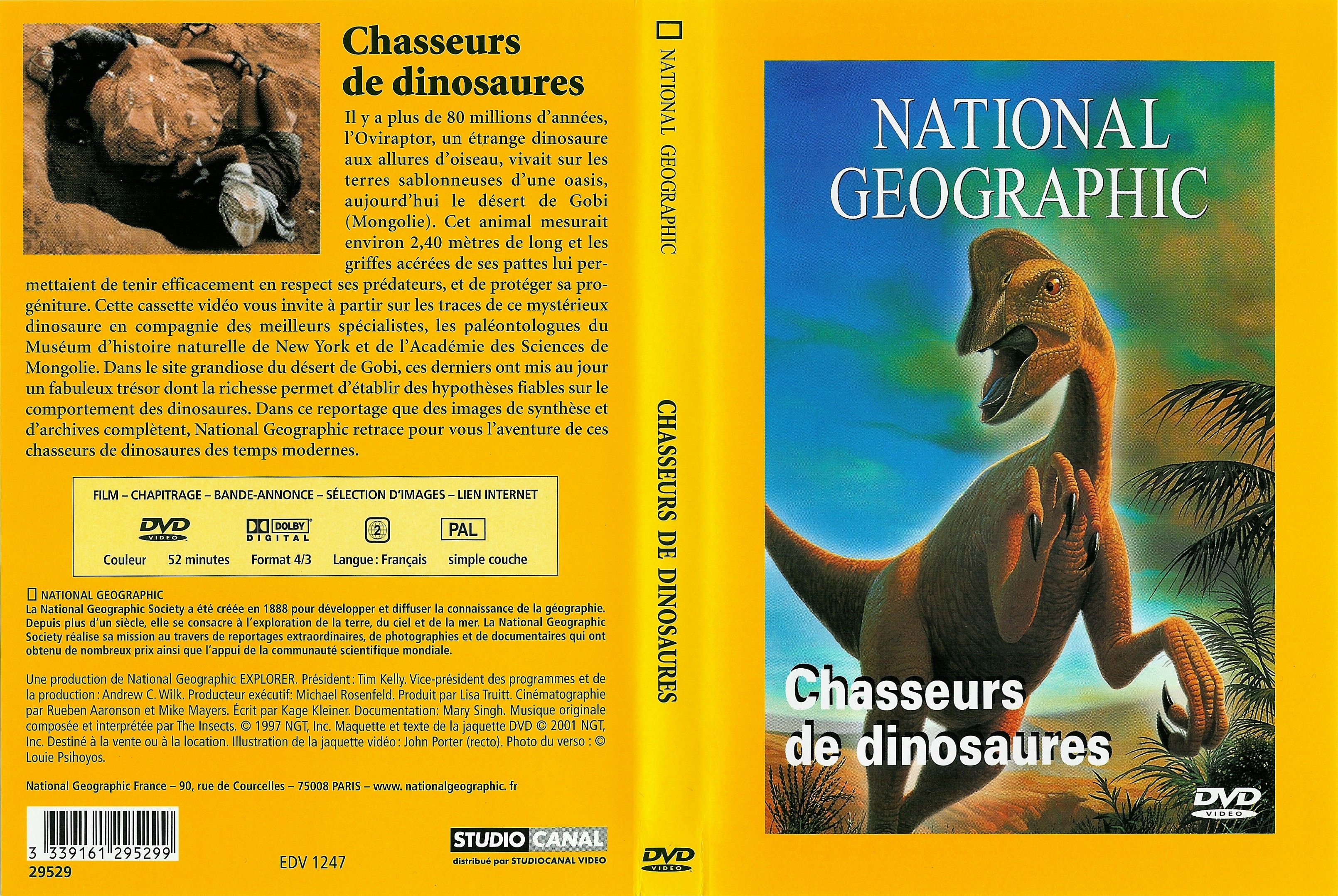 Jaquette DVD National geographic - chasseurs de dinosaures