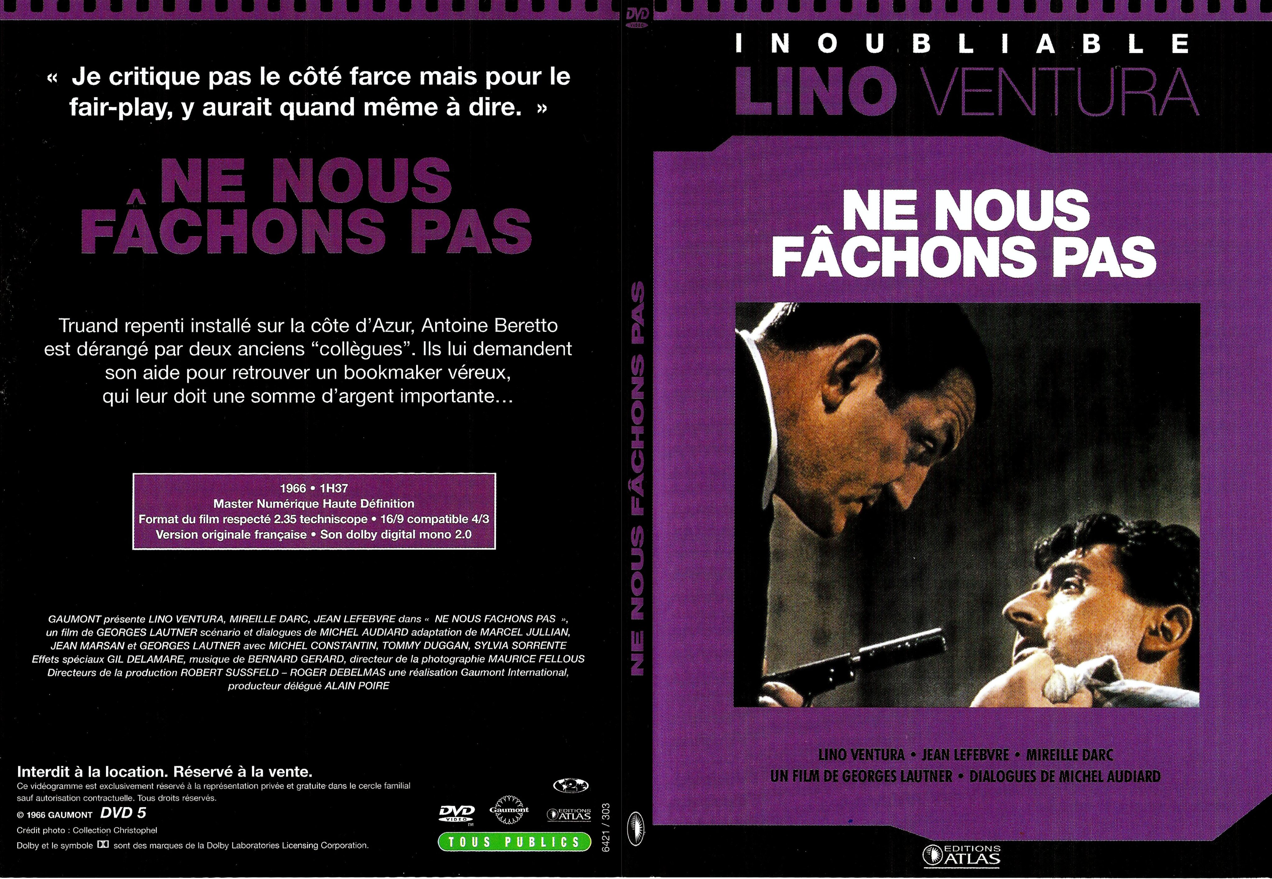 Jaquette DVD Ne nous fachons pas - SLIM v2