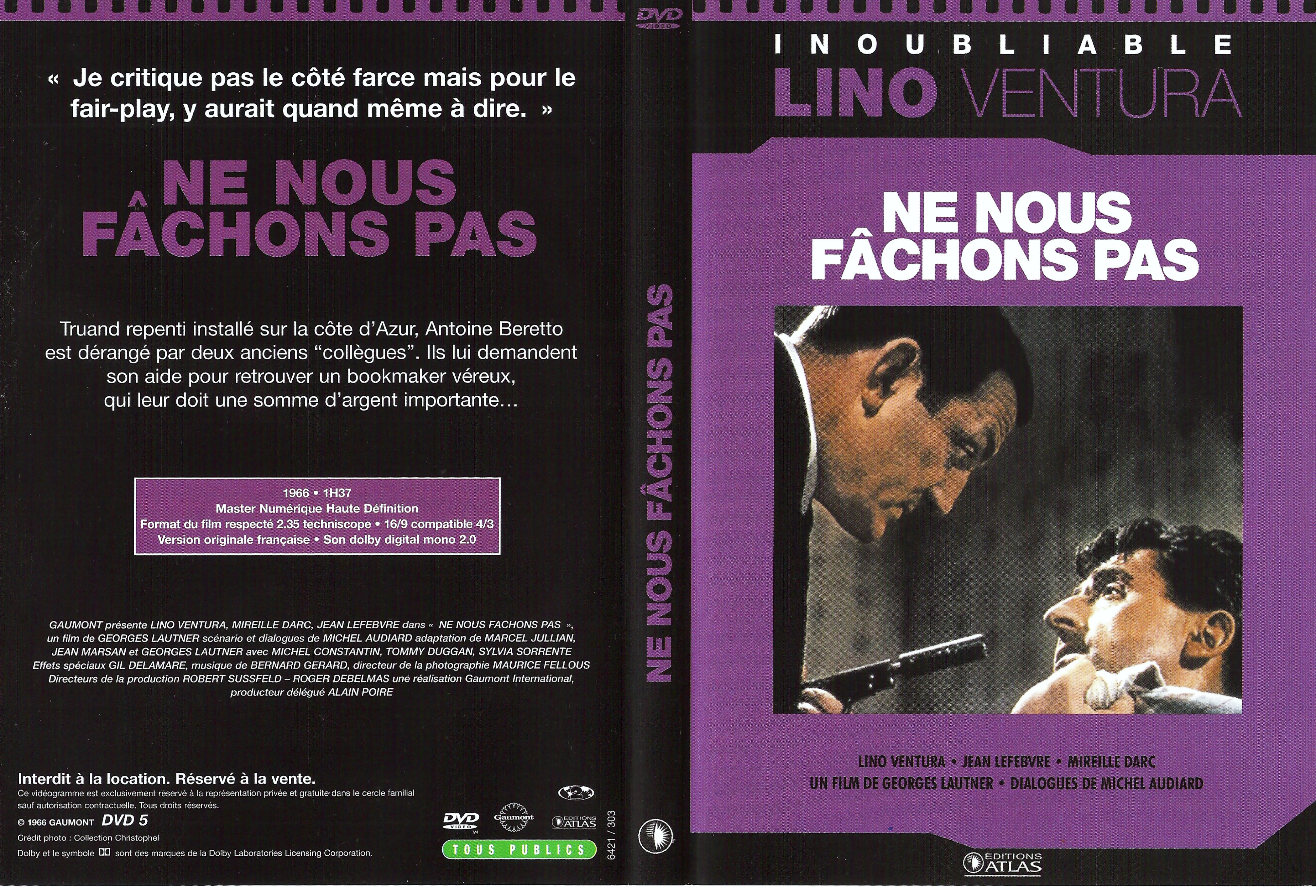 Jaquette DVD Ne nous fachons pas v2