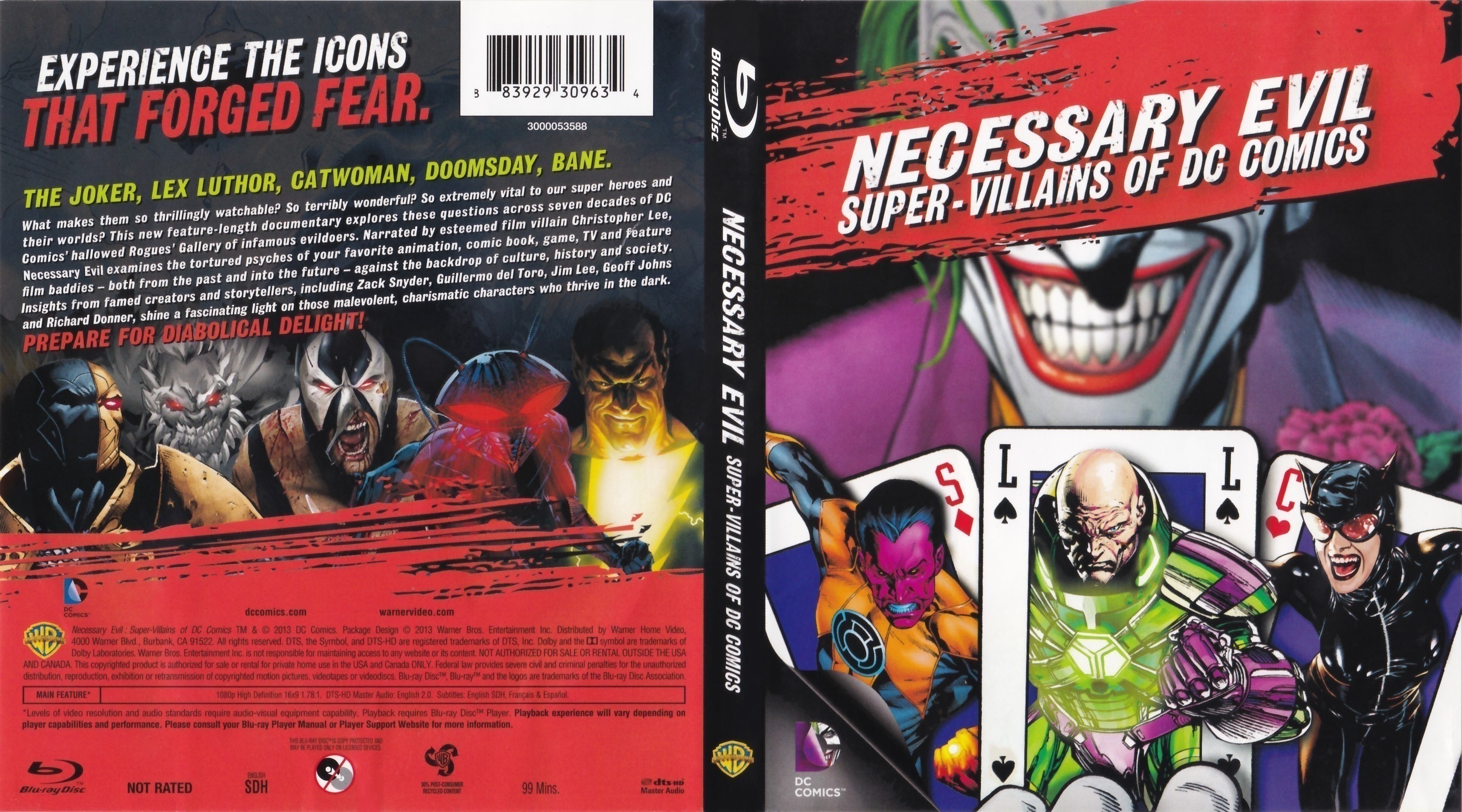 Jaquette DVD Necessary Evil - Super-Villains of DC Comics Zone 1 (BLU-RAY)