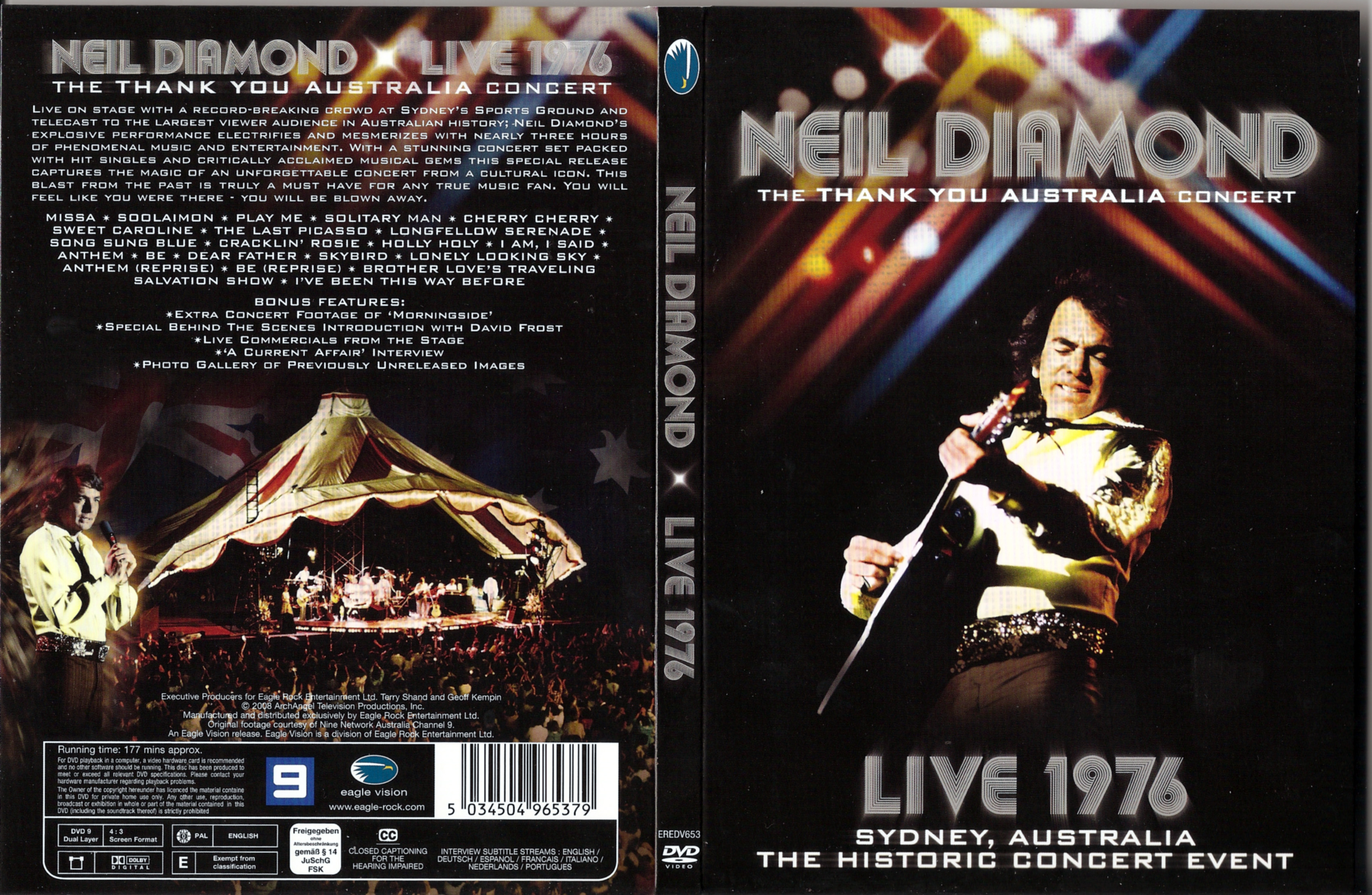 Jaquette DVD Neil Diamond Live 1976