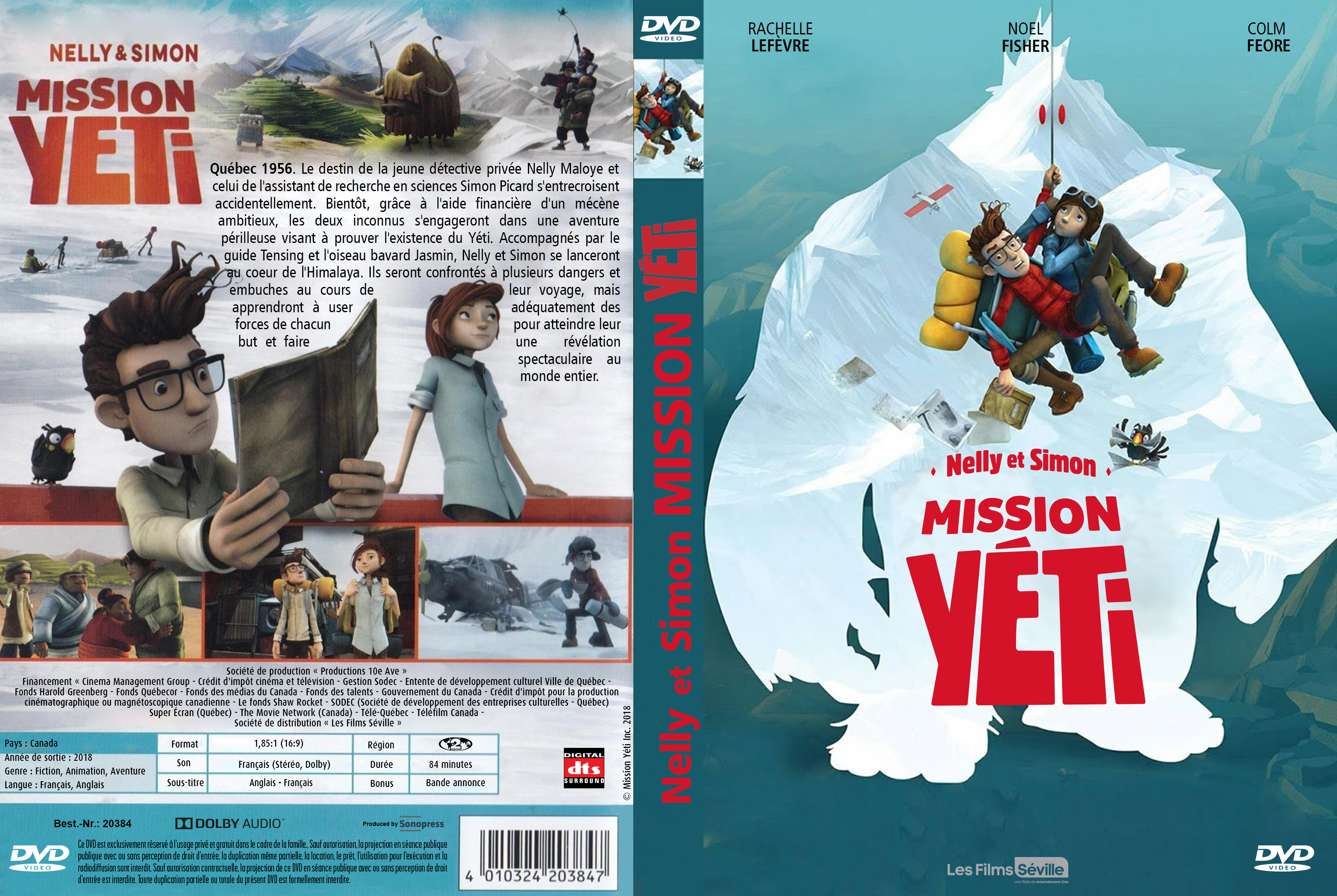 Jaquette DVD Nelly et Simon  Mission Yeti custom