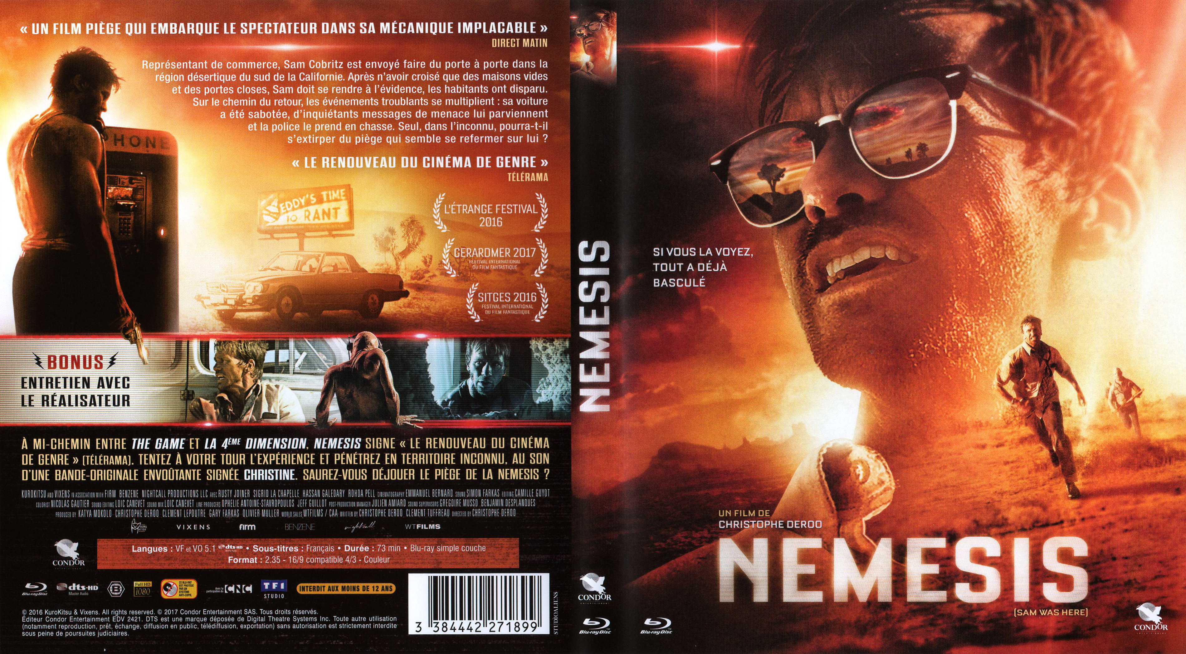 Jaquette DVD Nemesis (2016) (BLU-RAY)