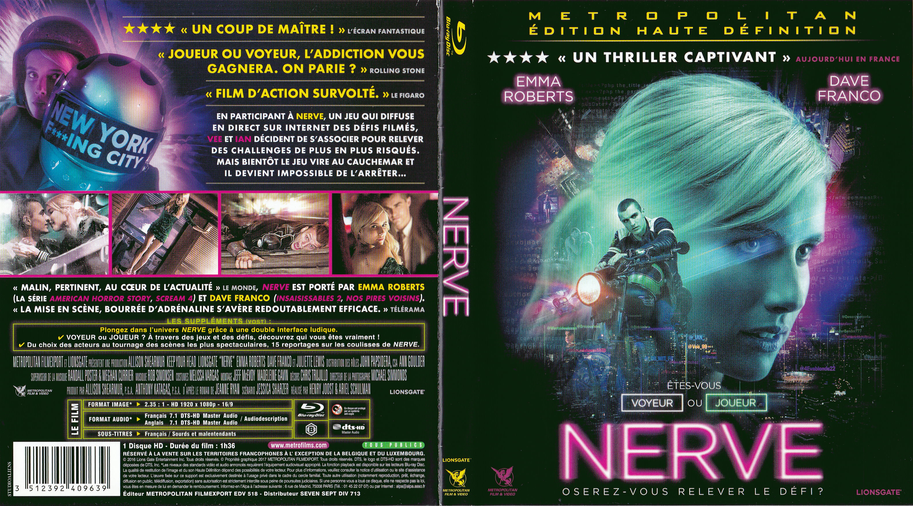 Jaquette DVD Nerve (BLU-RAY)