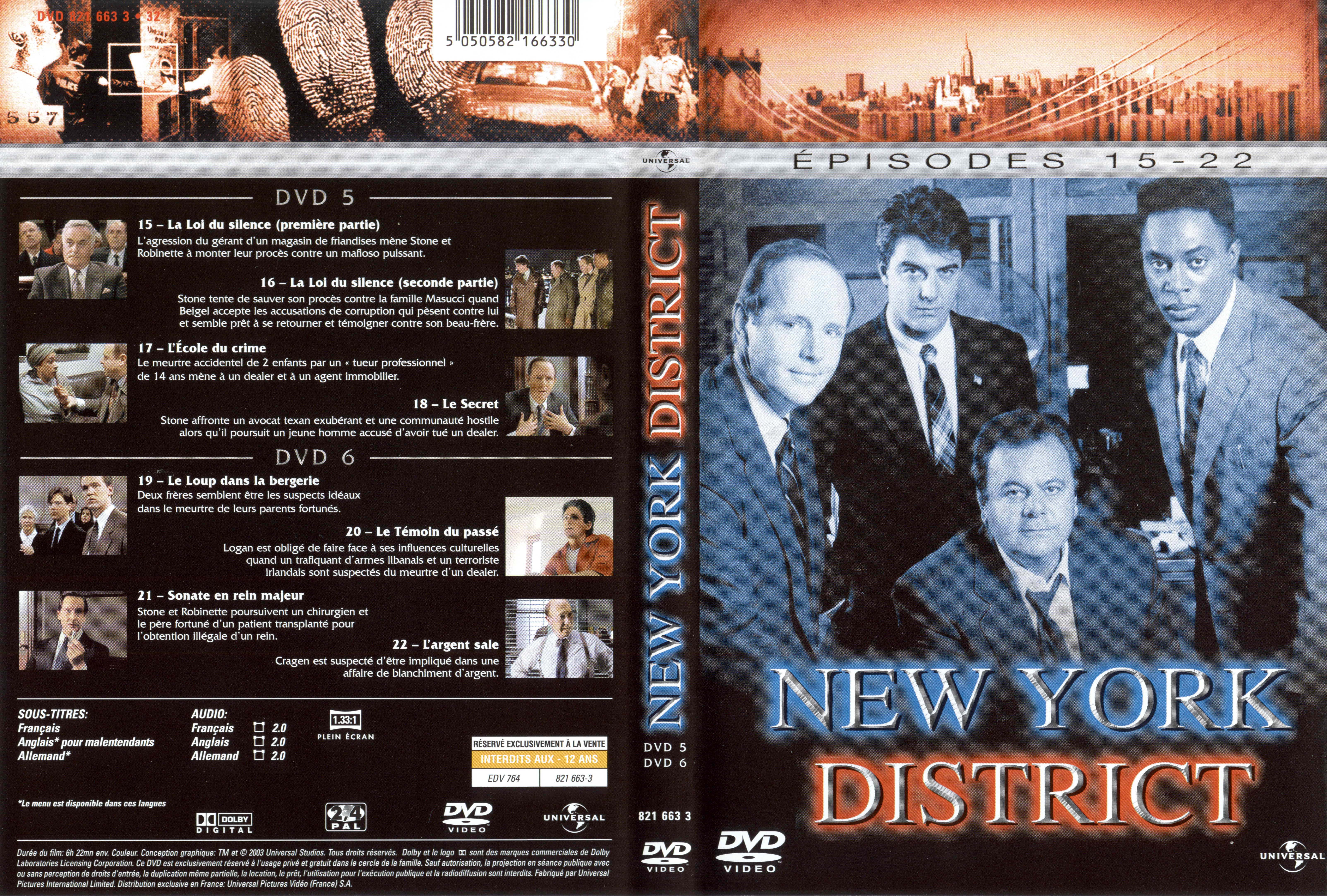 Jaquette DVD New York district Saison 1 DVD 3
