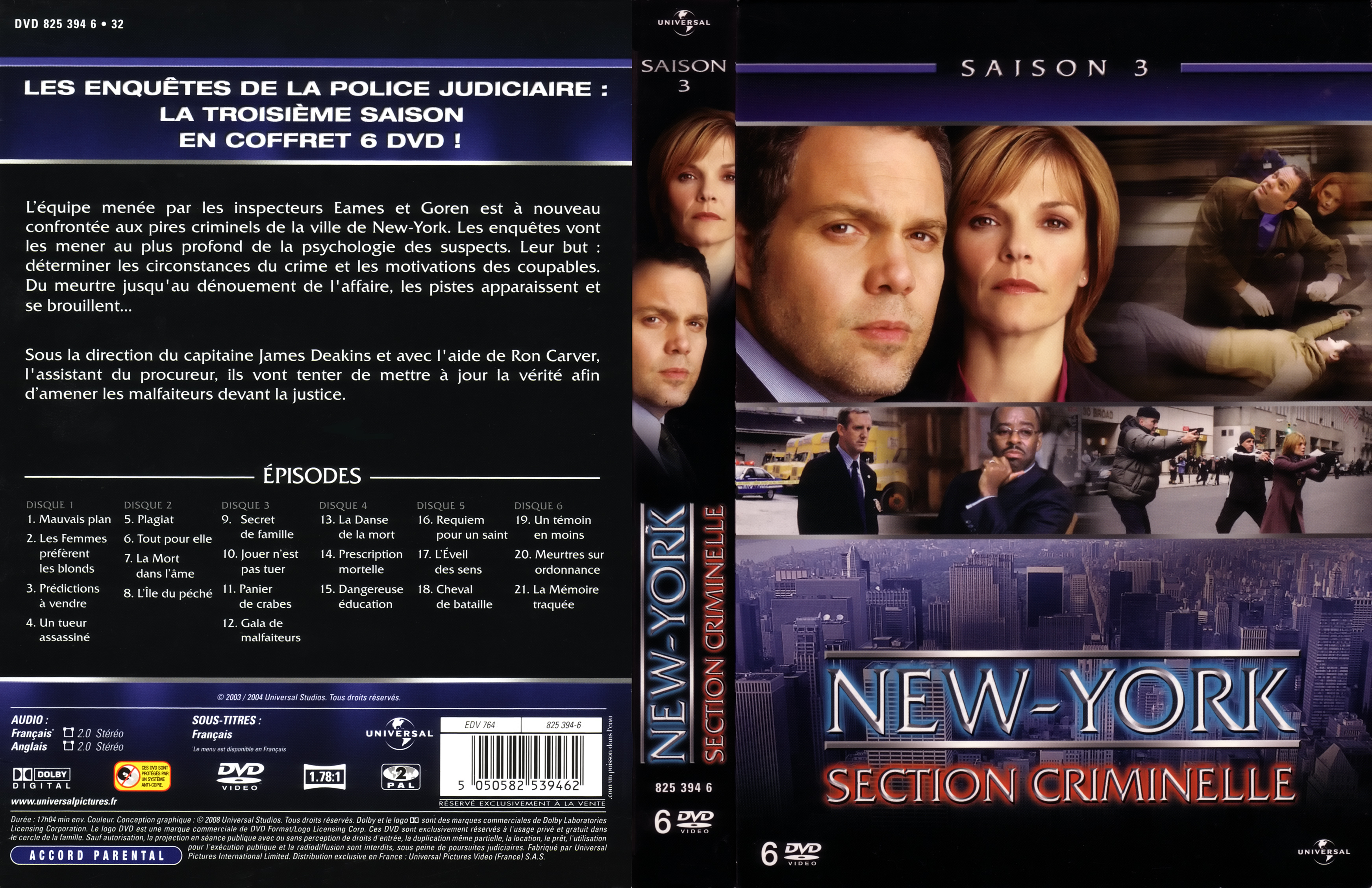 Jaquette DVD New York section criminelle saison 3 COFFRET
