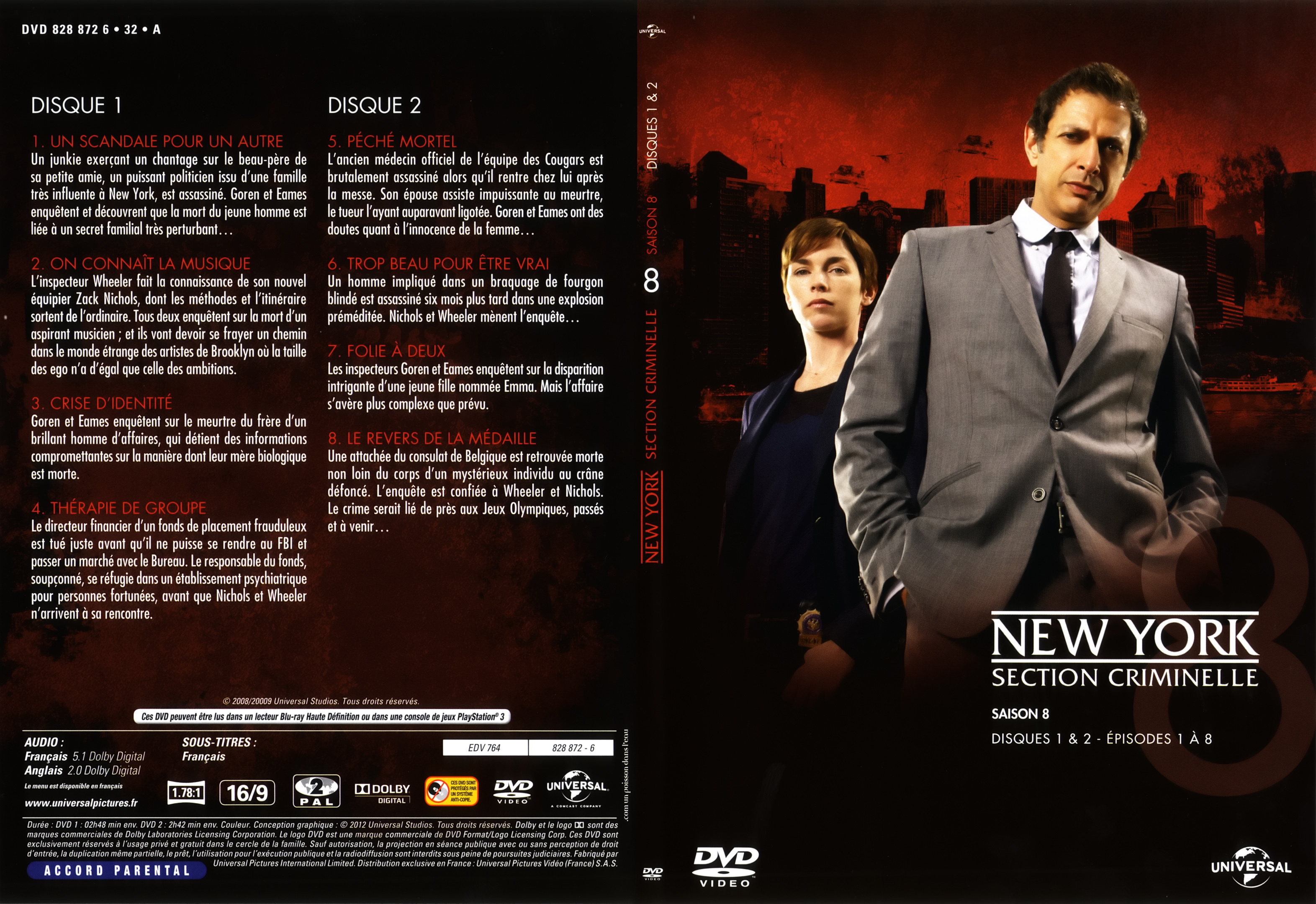 Jaquette DVD New York section criminelle saison 8 DVD 1