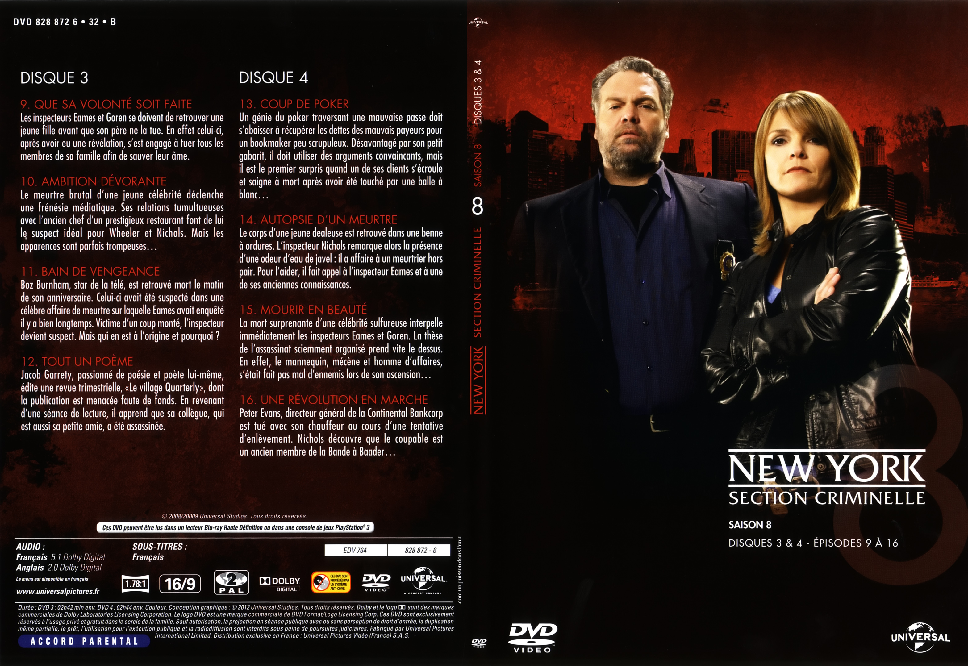 Jaquette DVD New York section criminelle saison 8 DVD 2