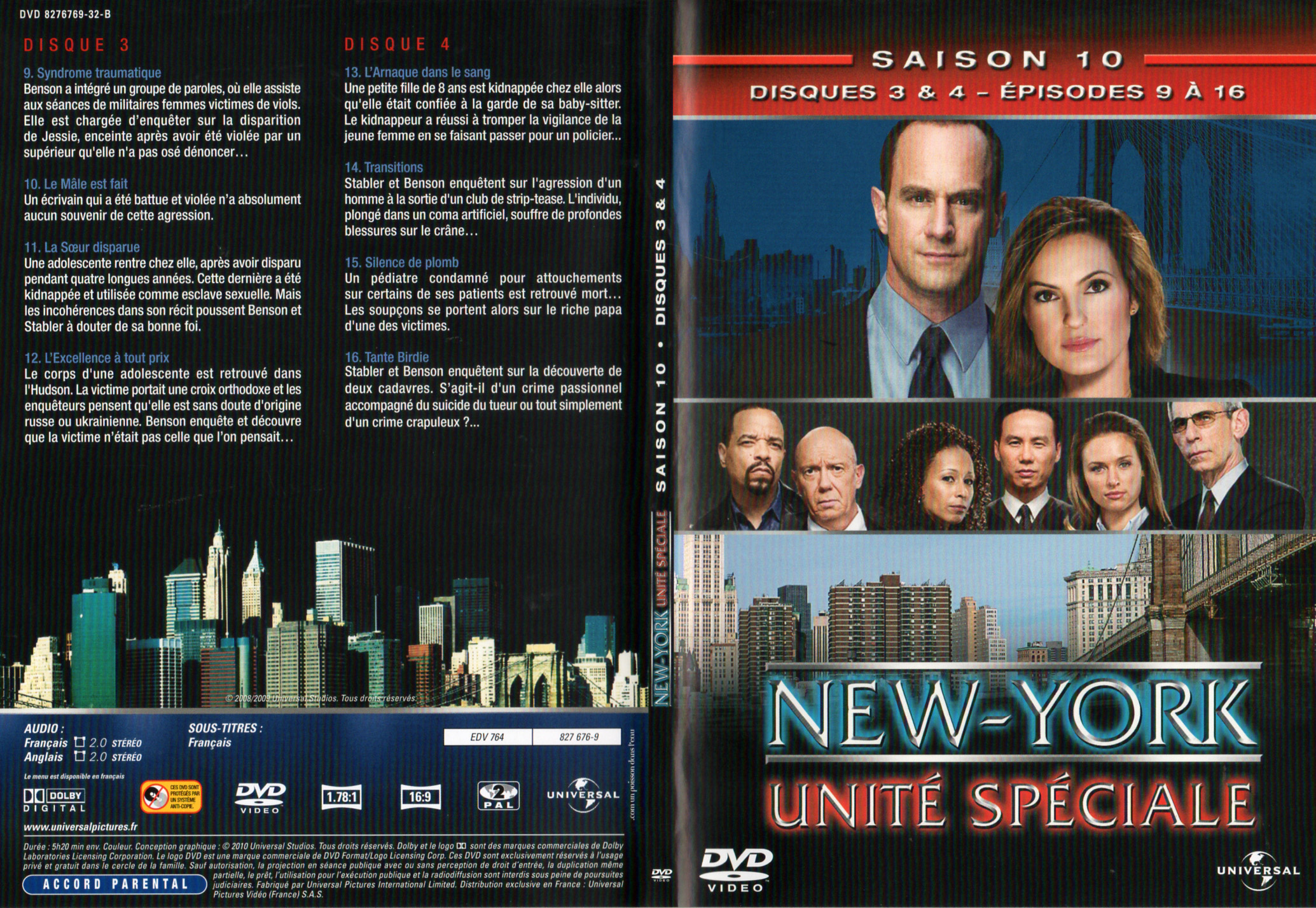 Jaquette DVD New York unit spciale saison 10 DVD 2