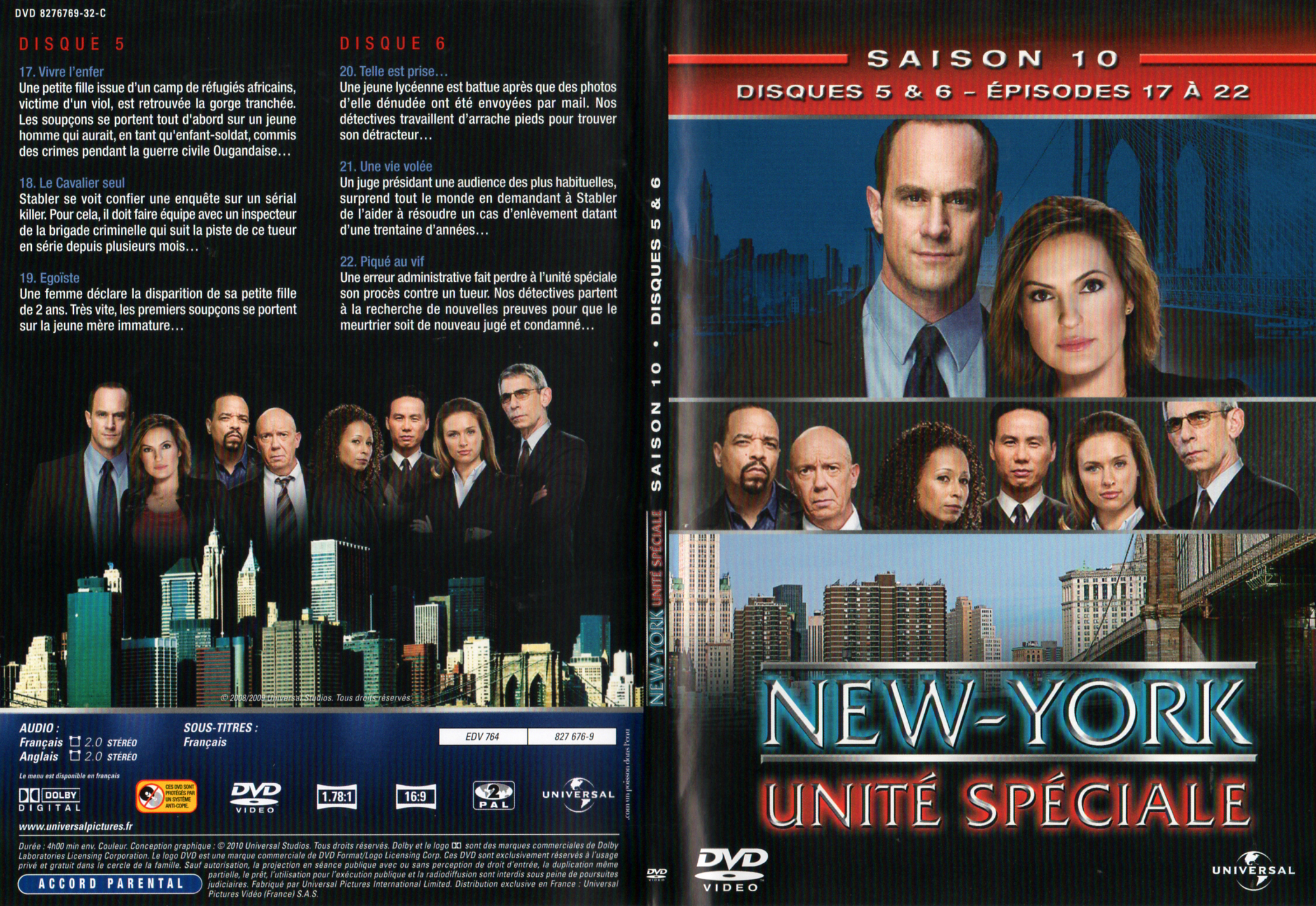 Jaquette DVD New York unit spciale saison 10 DVD 3