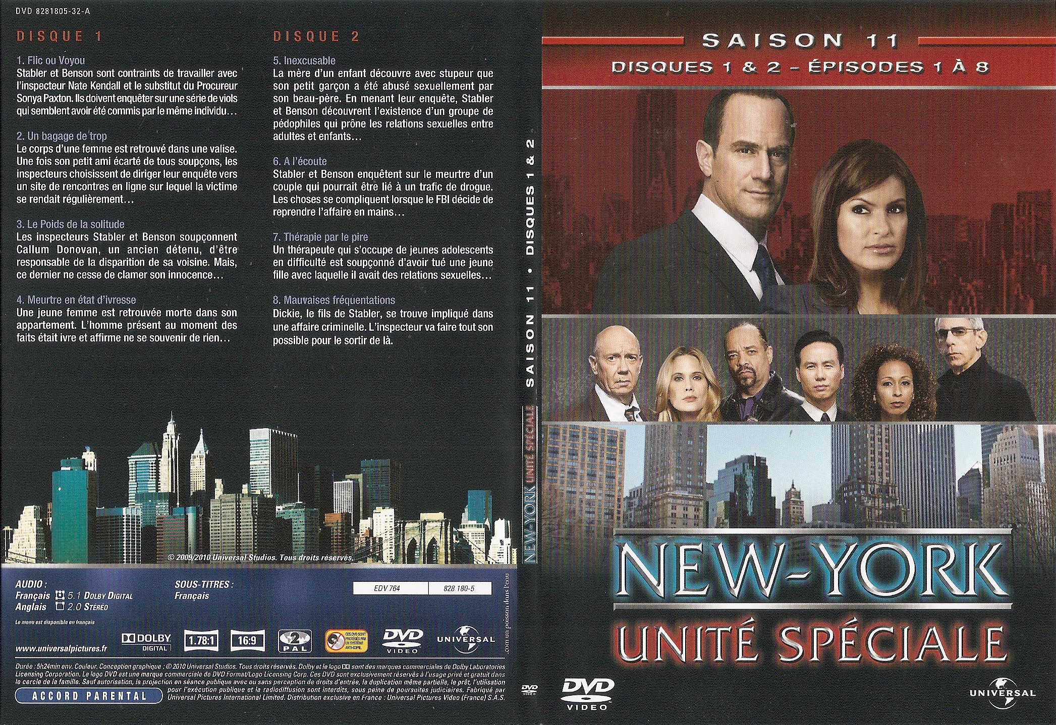 Jaquette DVD New York unit spciale saison 11 DVD 1