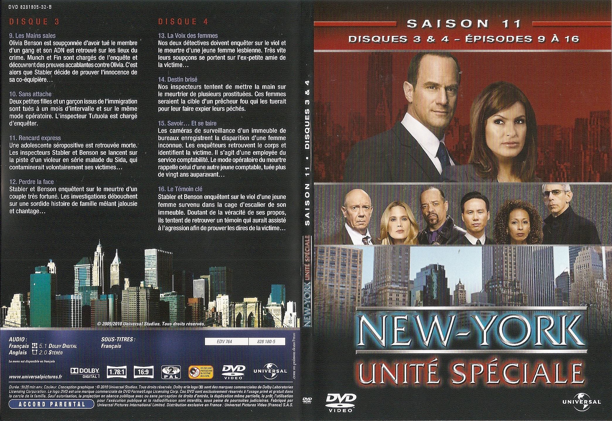Jaquette DVD New York unit spciale saison 11 DVD 2