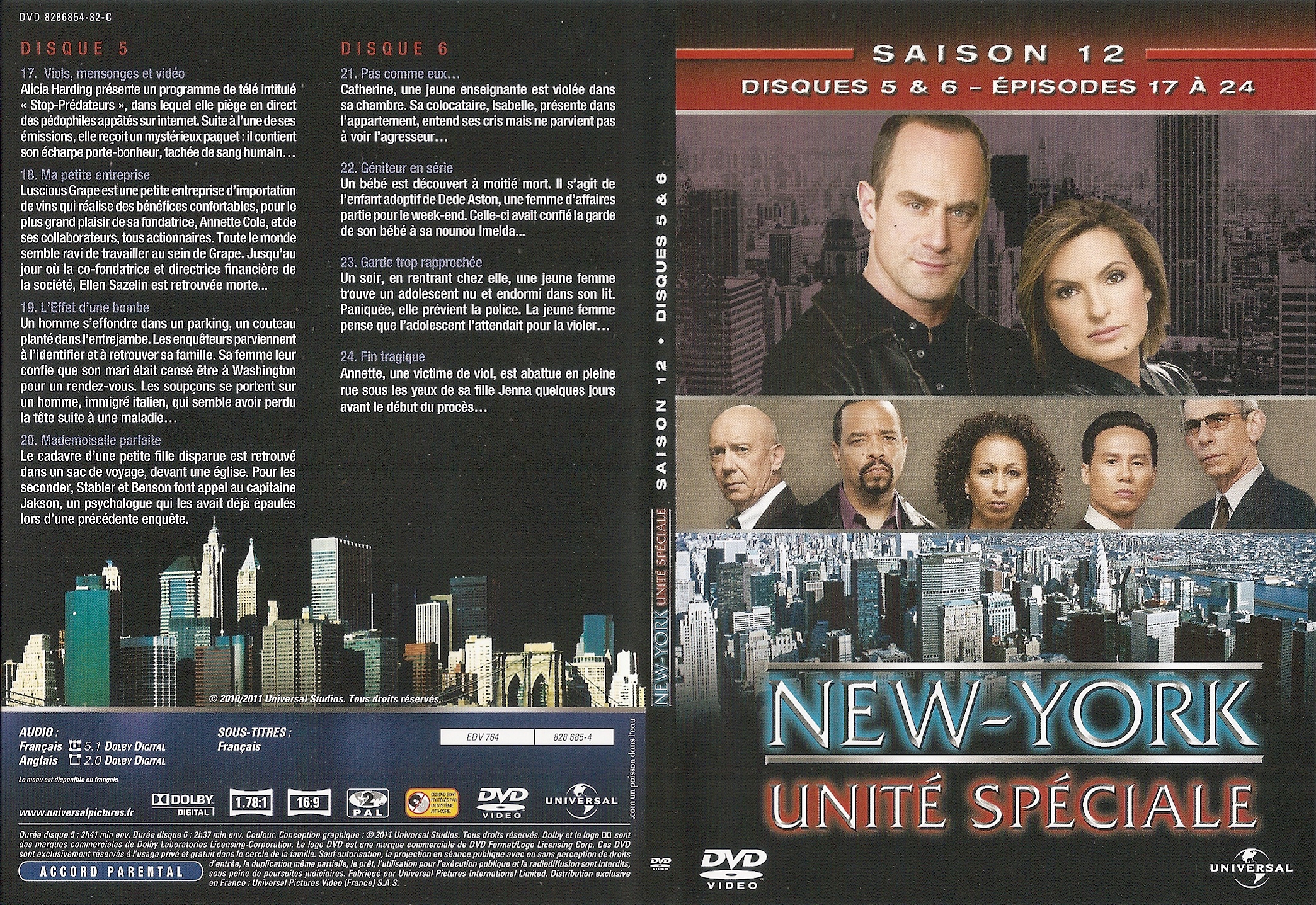 Jaquette DVD New York unit spciale saison 12 DVD 3