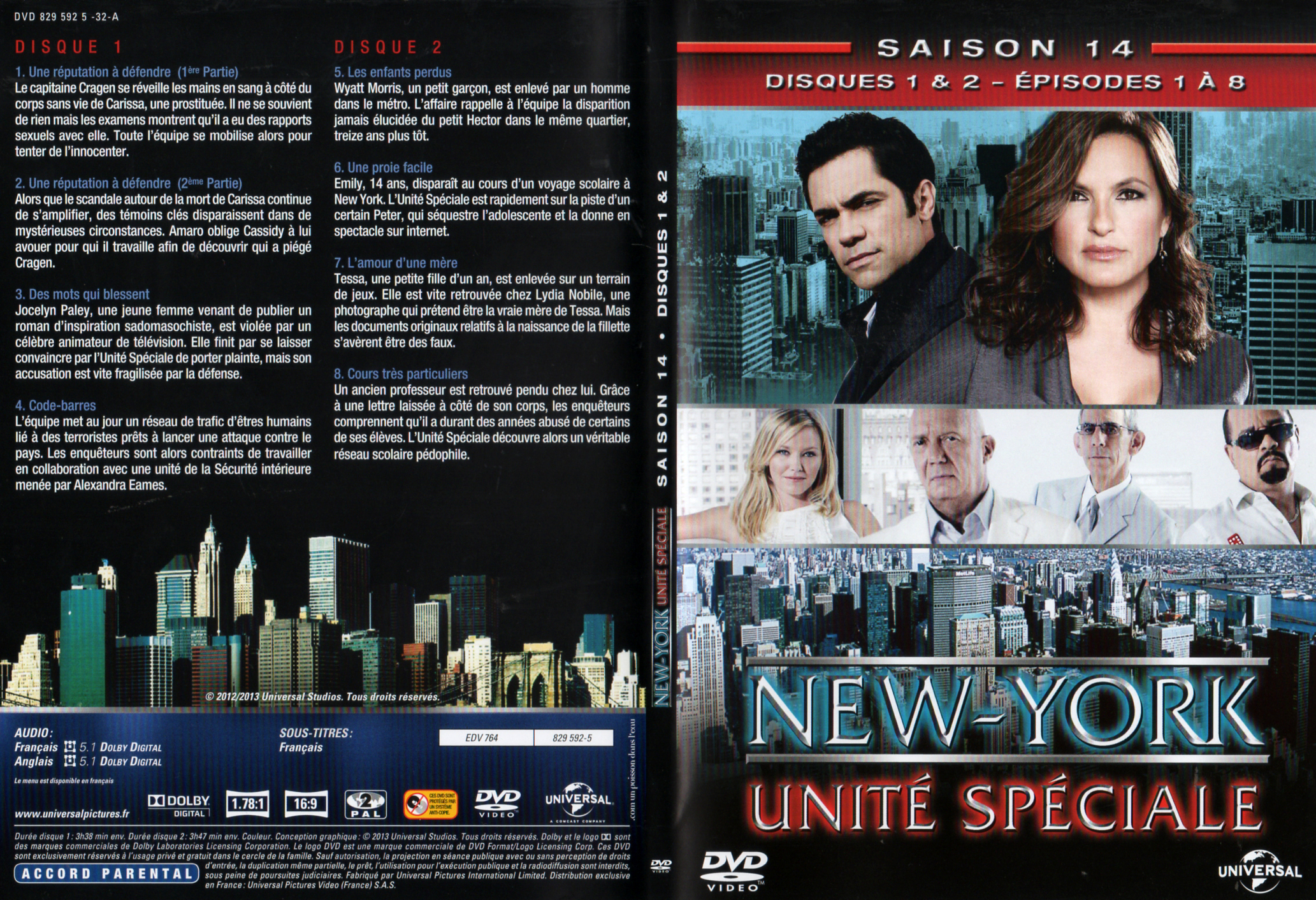 Jaquette DVD New York unit spciale saison 14 DVD 1