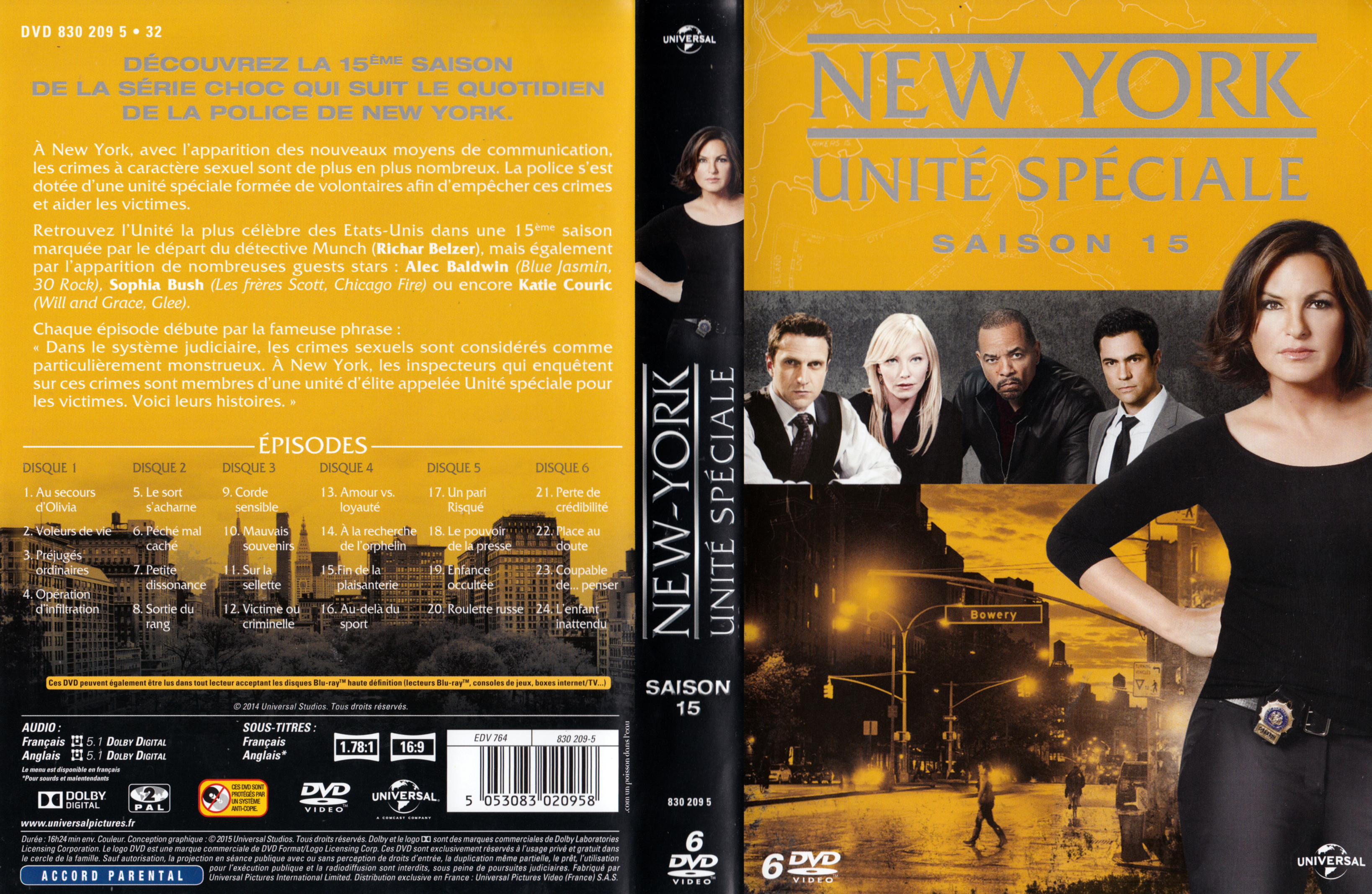 Jaquette DVD New York unit spciale saison 15