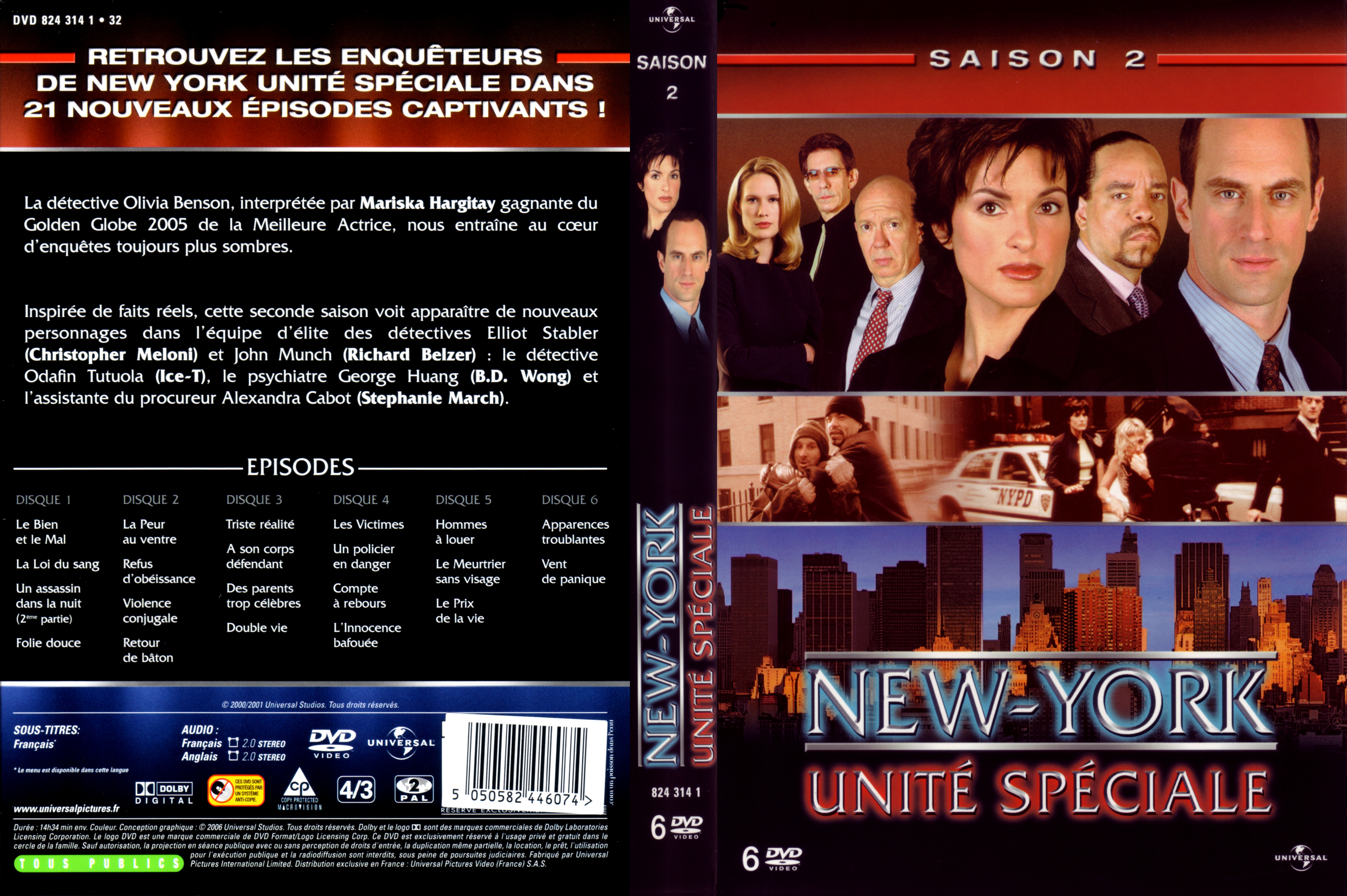 Jaquette DVD New York unit spciale saison 2 COFFRET