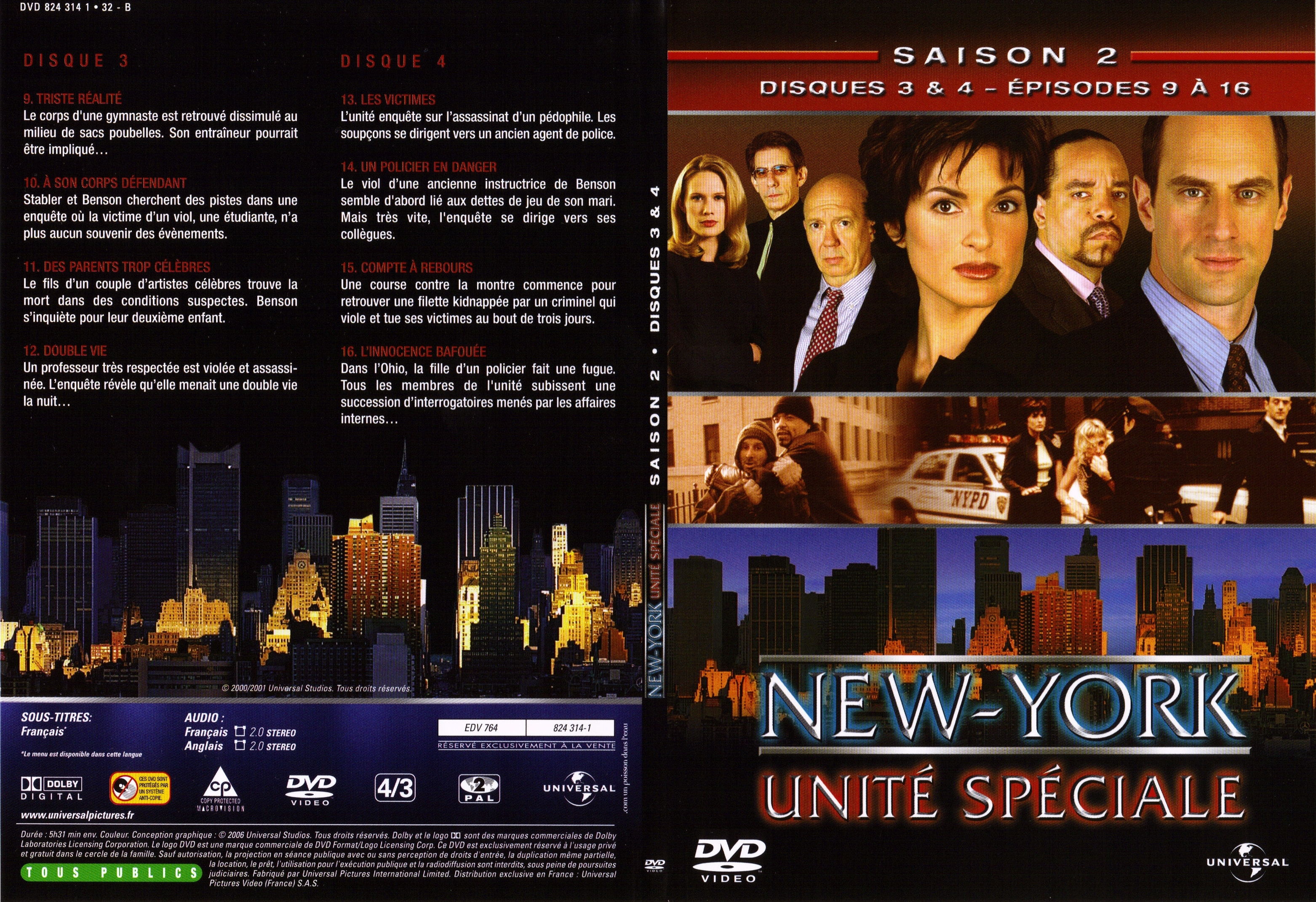 Jaquette DVD New York unit spciale saison 2 DVD 2