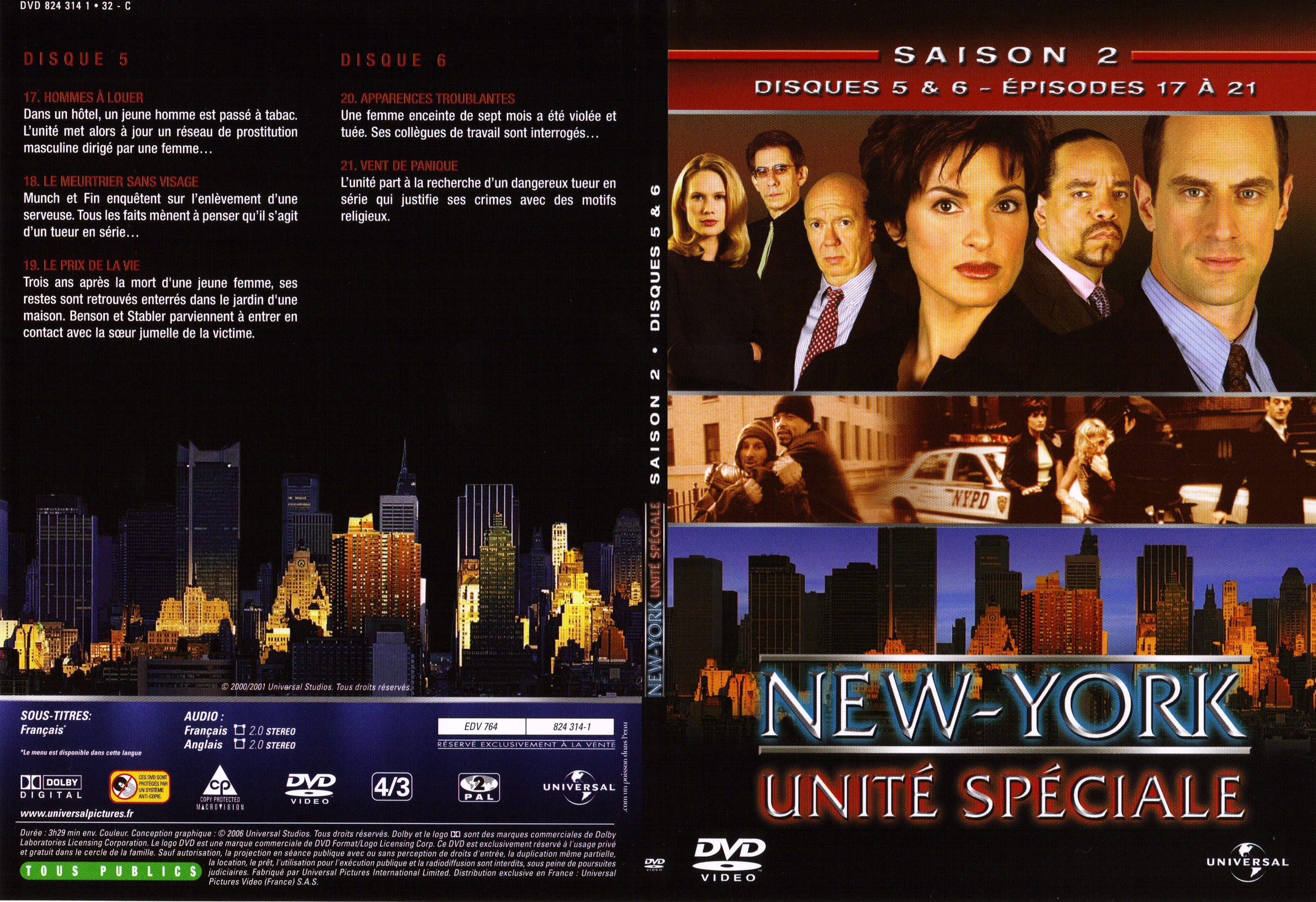 Jaquette DVD New York unit spciale saison 2 DVD 3