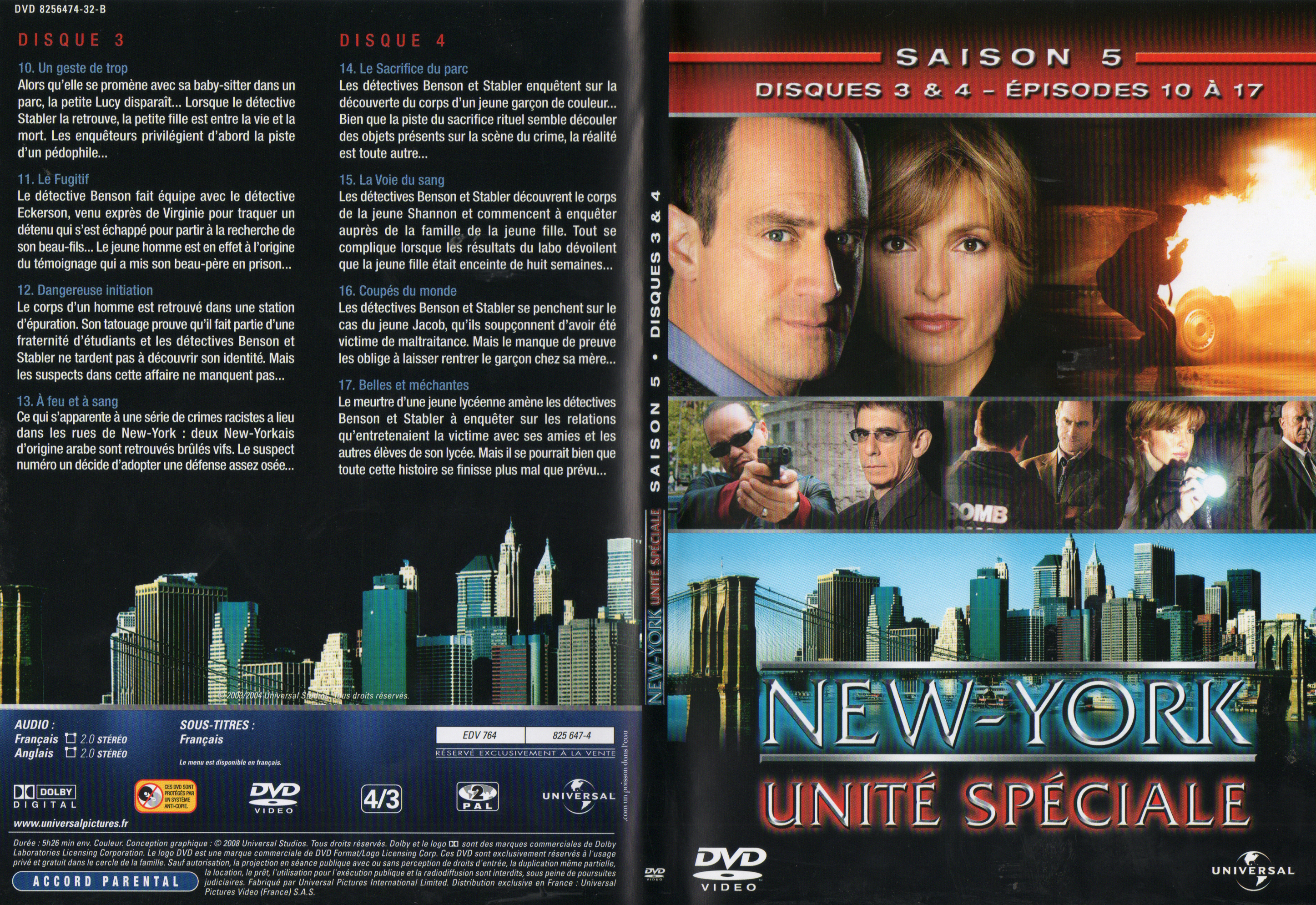 Jaquette DVD New York unit spciale saison 5 DVD 2