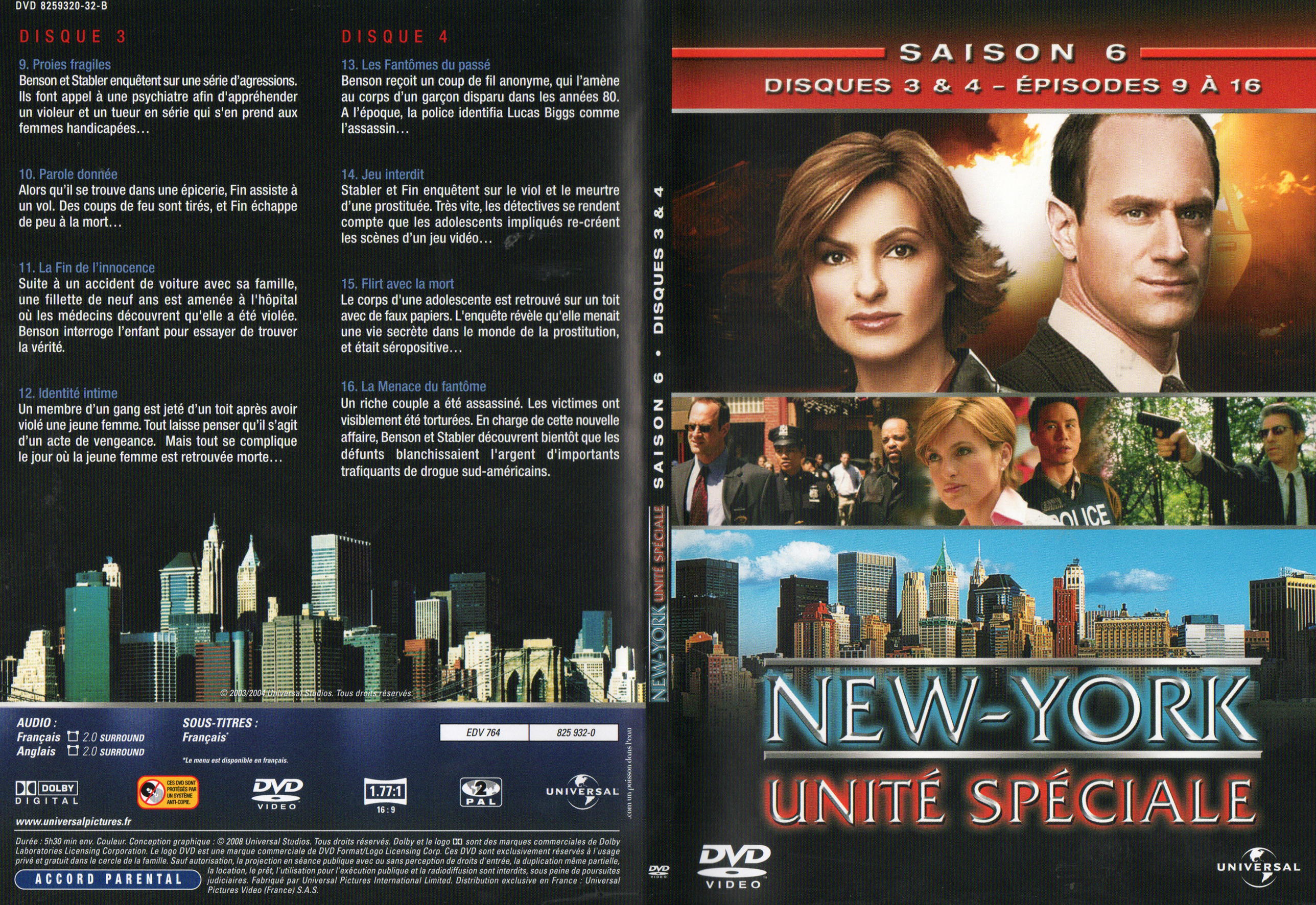 Jaquette DVD New York unit spciale saison 6 DVD 2