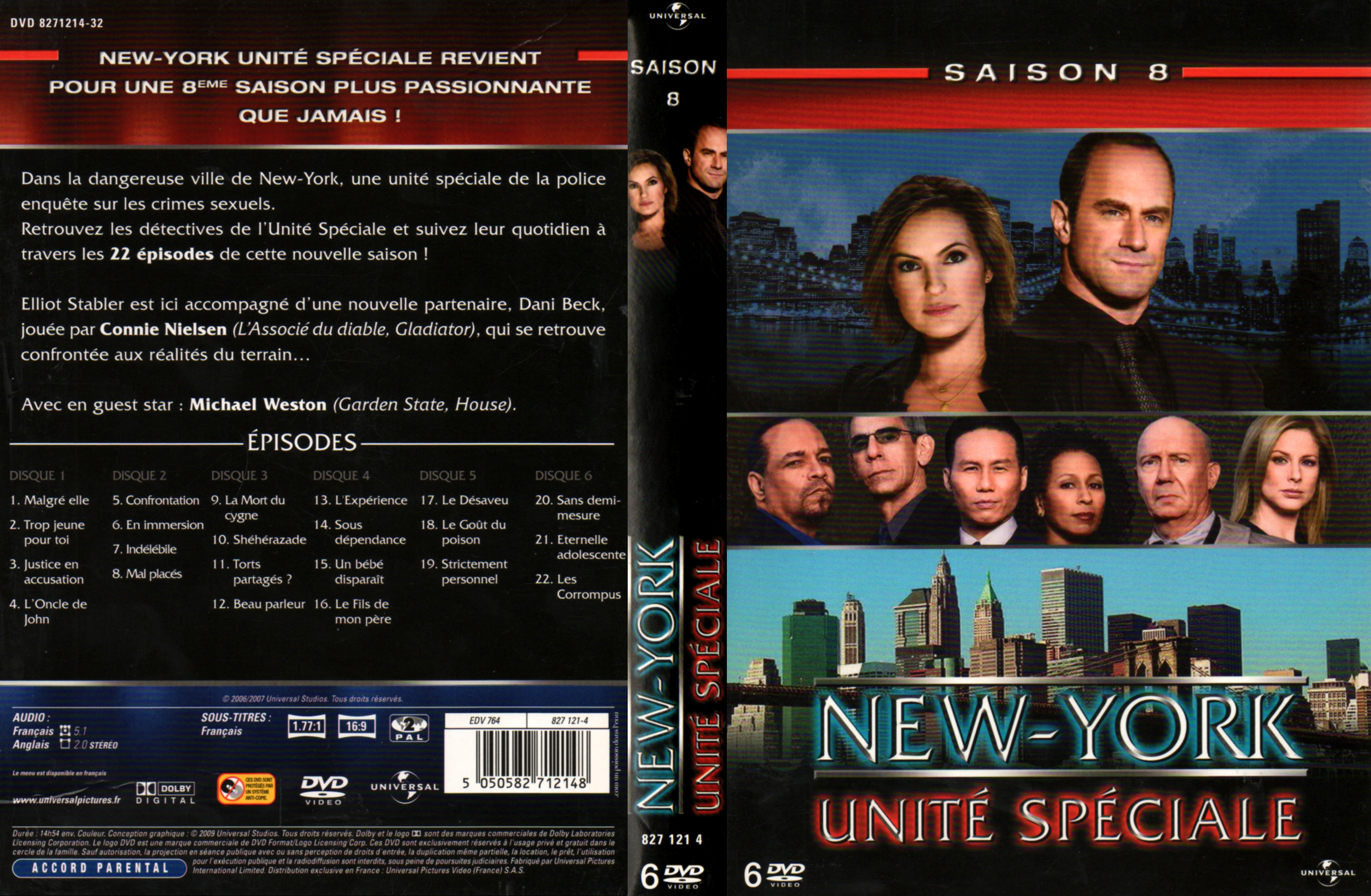 Jaquette DVD New York unit spciale saison 8 COFFRET