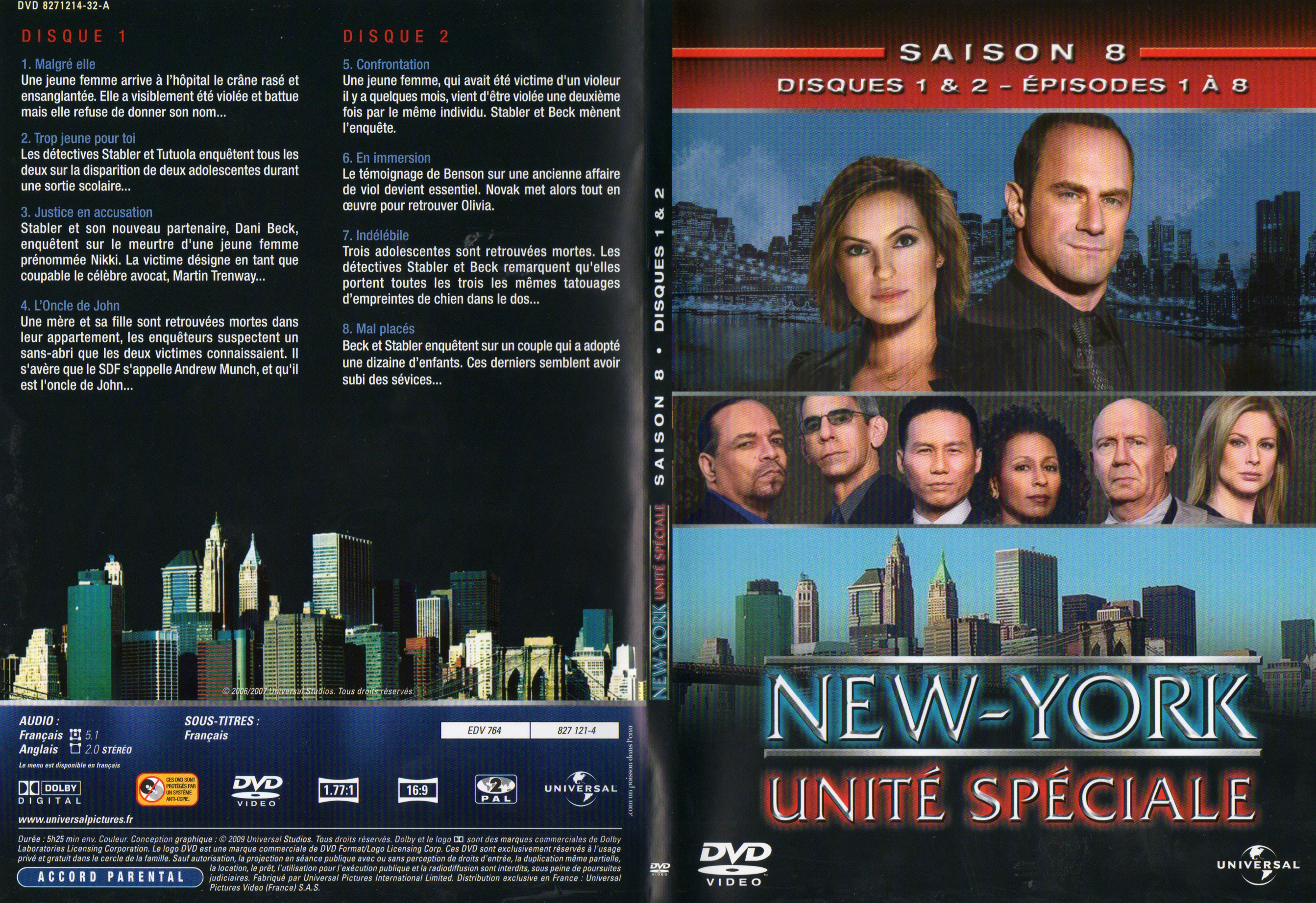 Jaquette DVD New York unit spciale saison 8 DVD 1