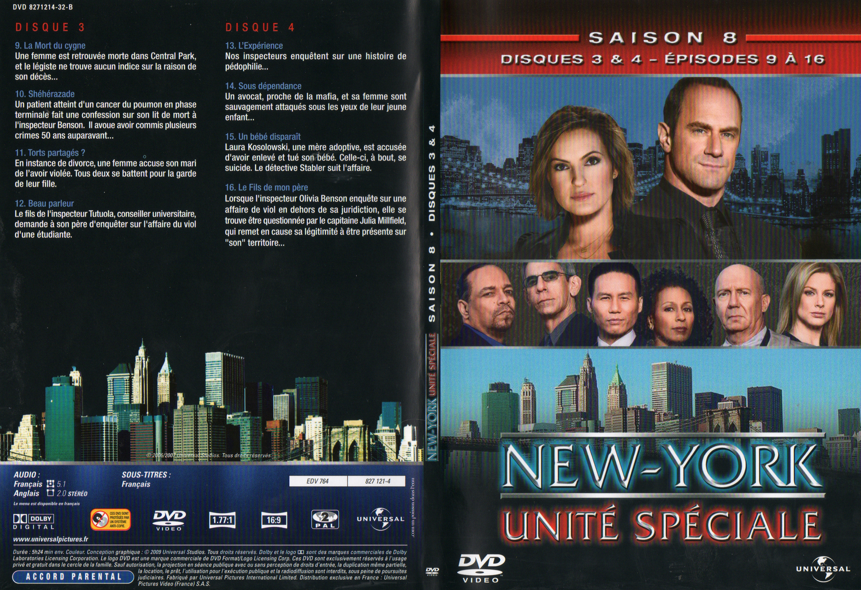 Jaquette DVD New York unit spciale saison 8 DVD 2