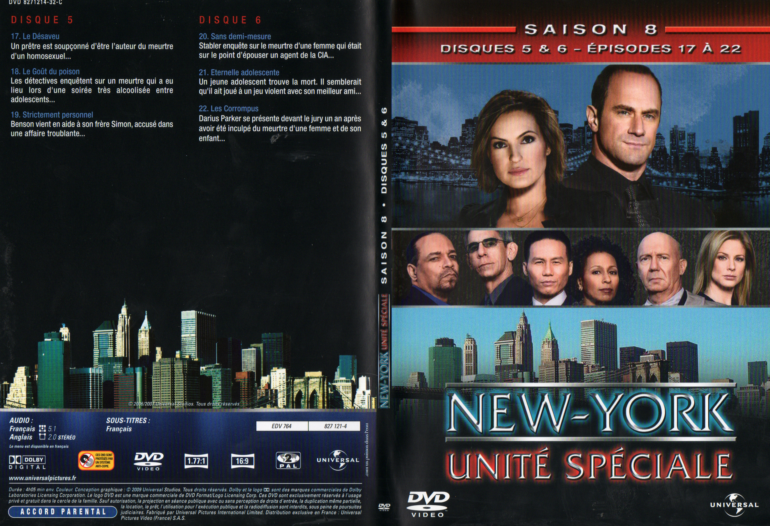 Jaquette DVD New York unit spciale saison 8 DVD 3
