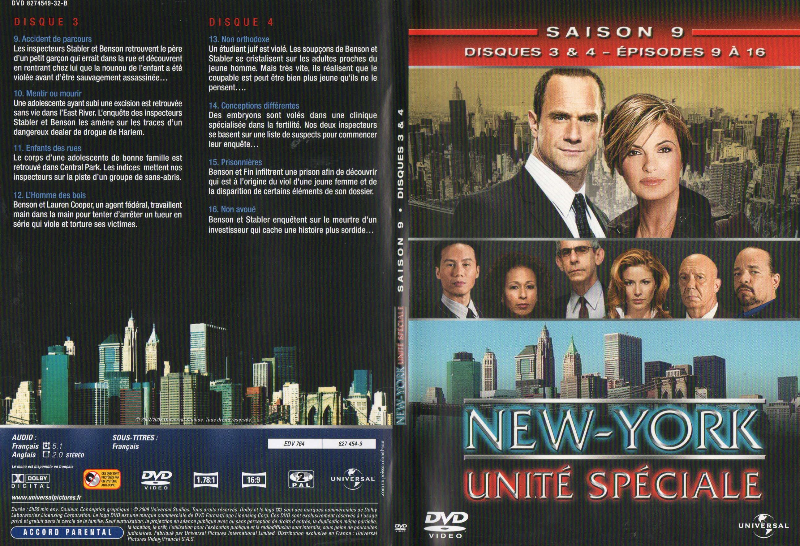 Jaquette DVD New York unit spciale saison 9 DVD 2