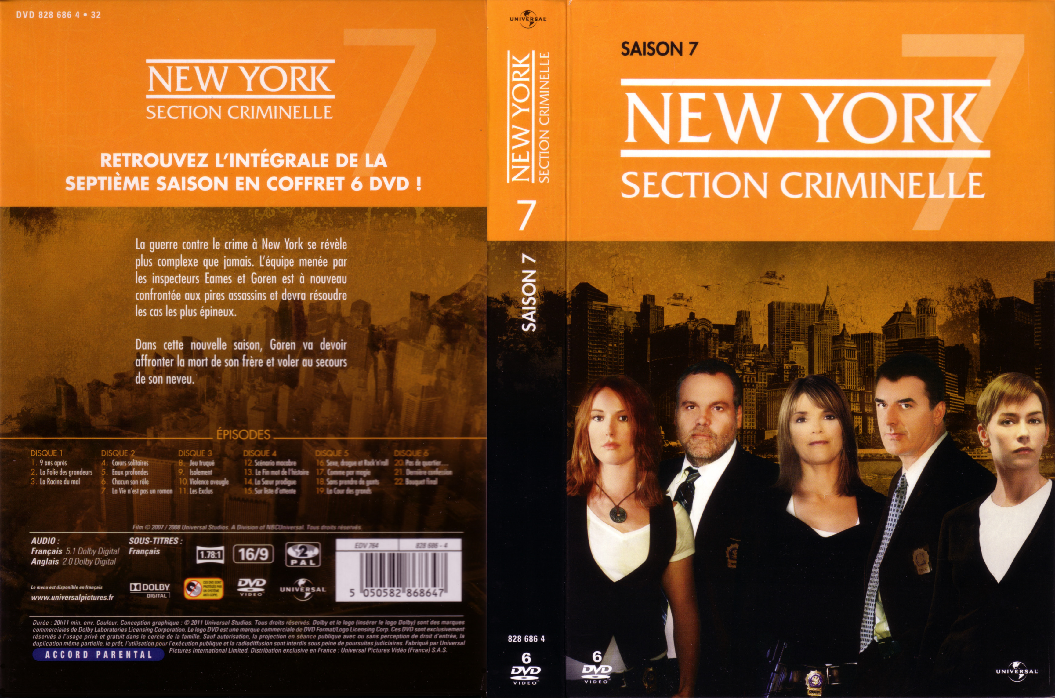 Jaquette DVD New york section criminelle saison 7