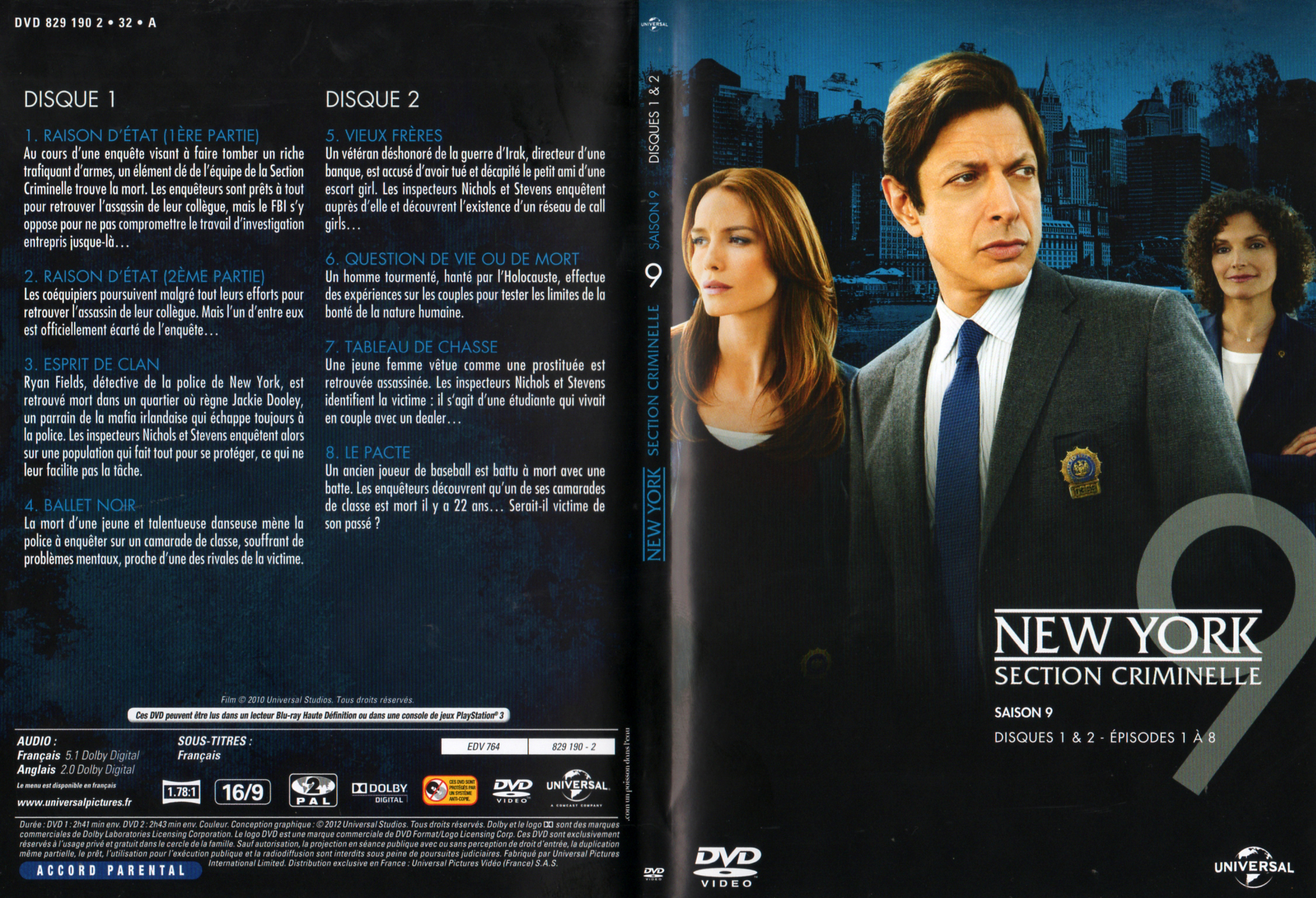 Jaquette DVD New york section criminelle saison 9 DVD 1