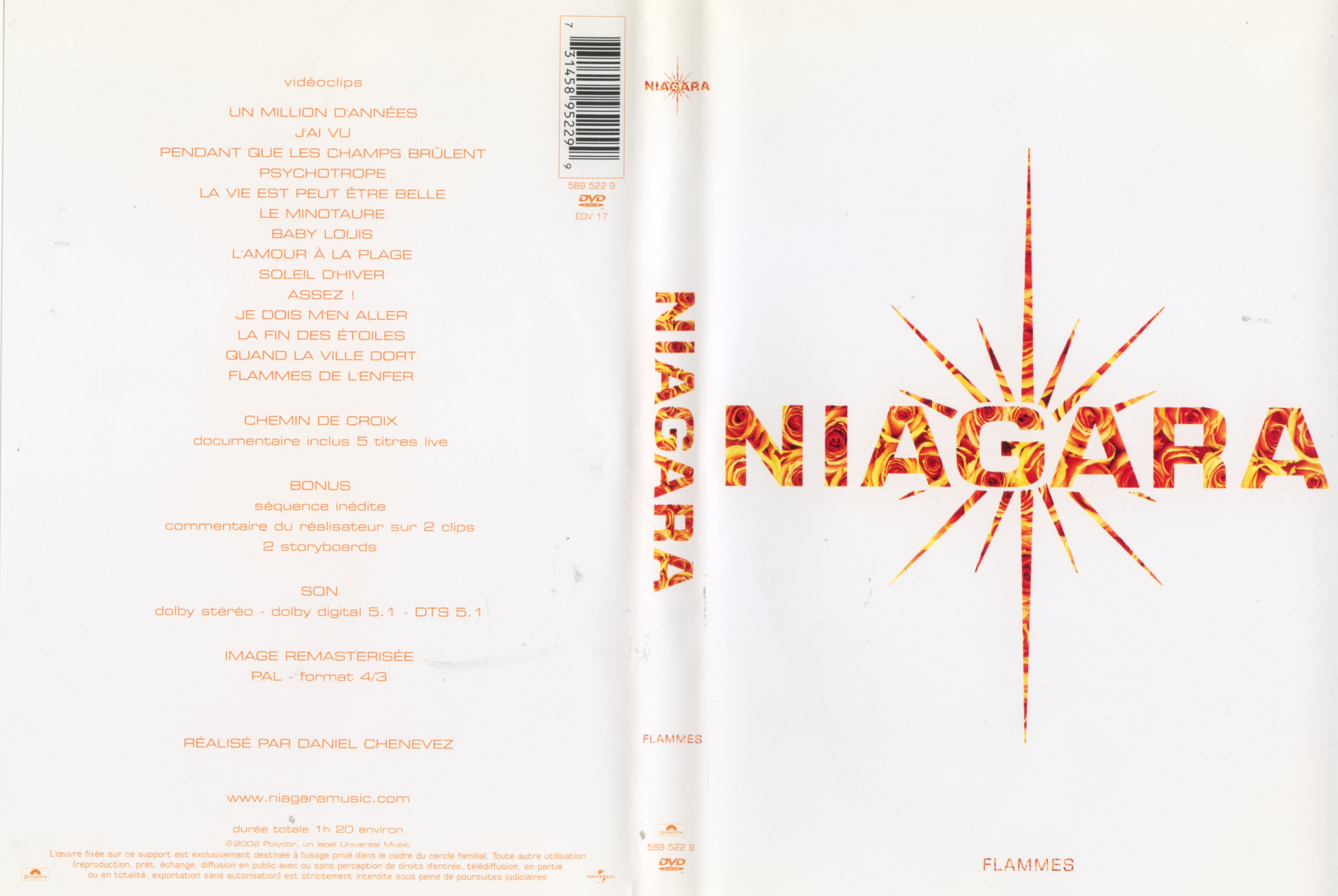 Jaquette DVD Niagara - Flammes