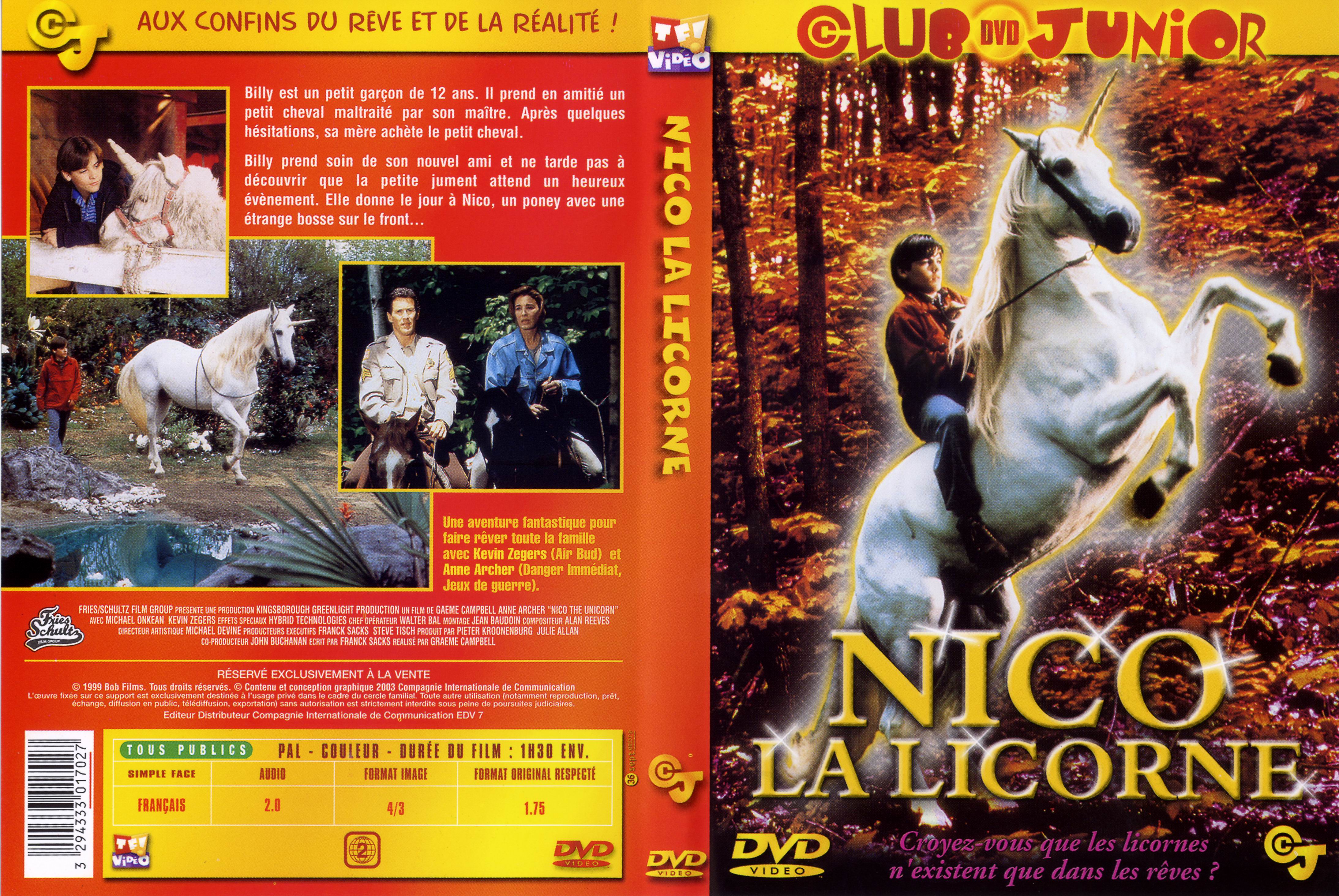 Jaquette DVD Nico la licorne