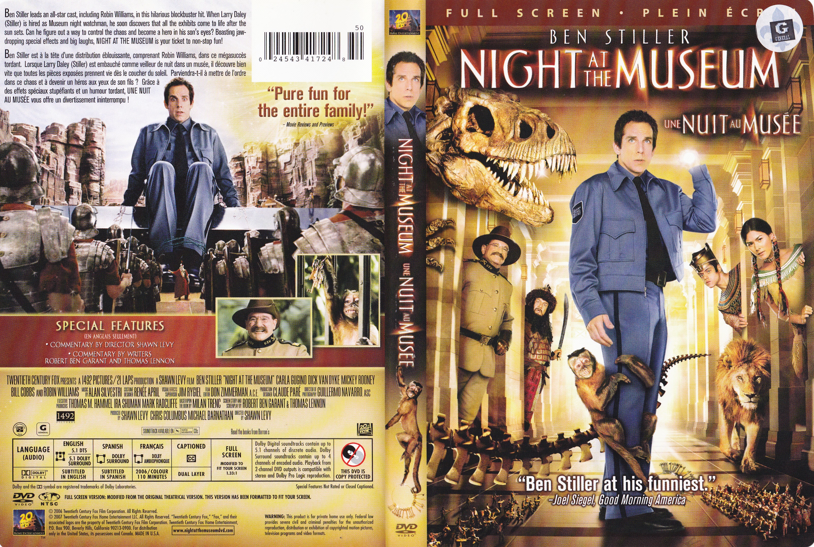 Jaquette DVD Night at museum - Une nuit au muse (Canadienne)