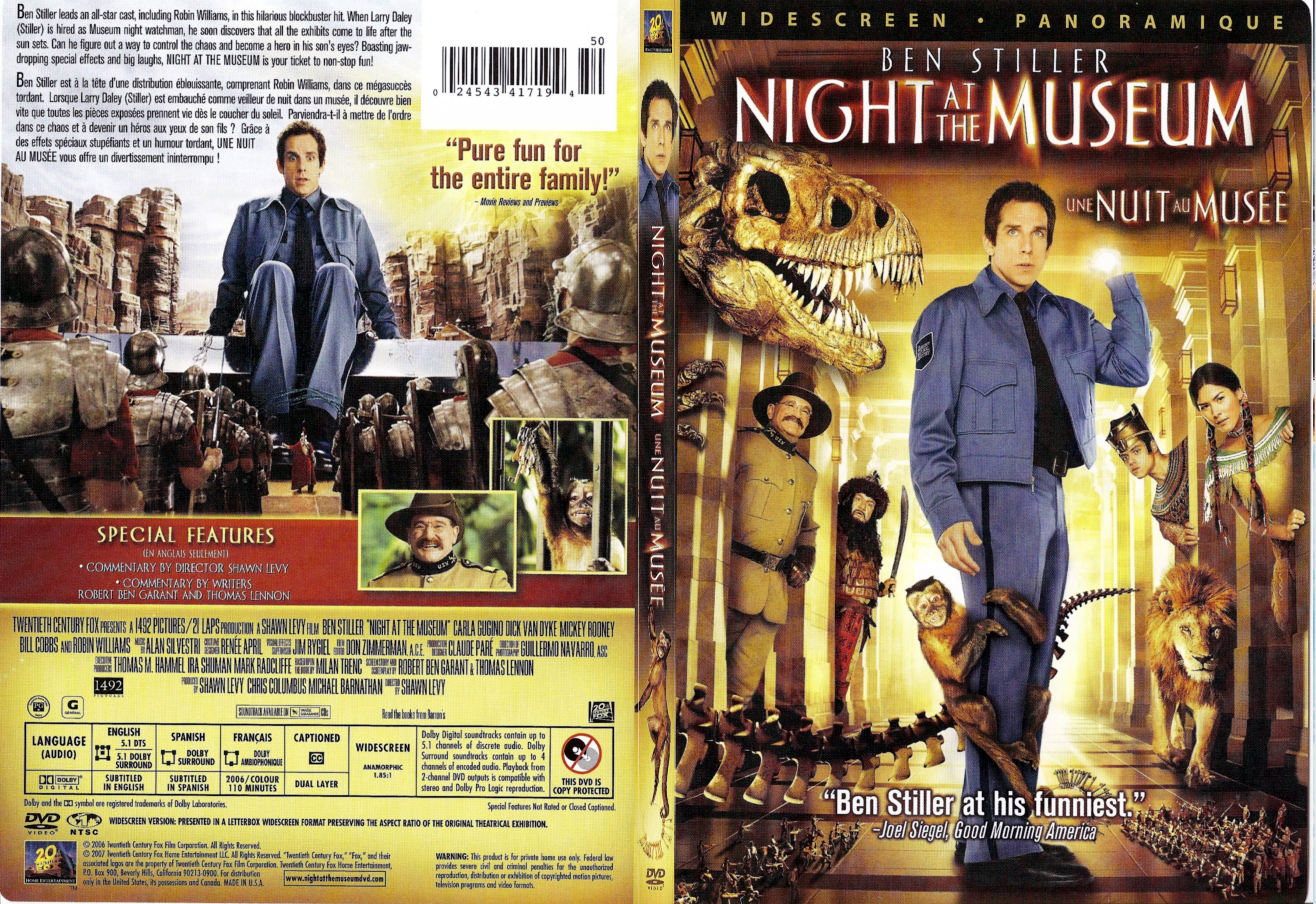 Jaquette DVD Night at the Museum - Une nuit au muse - SLIM