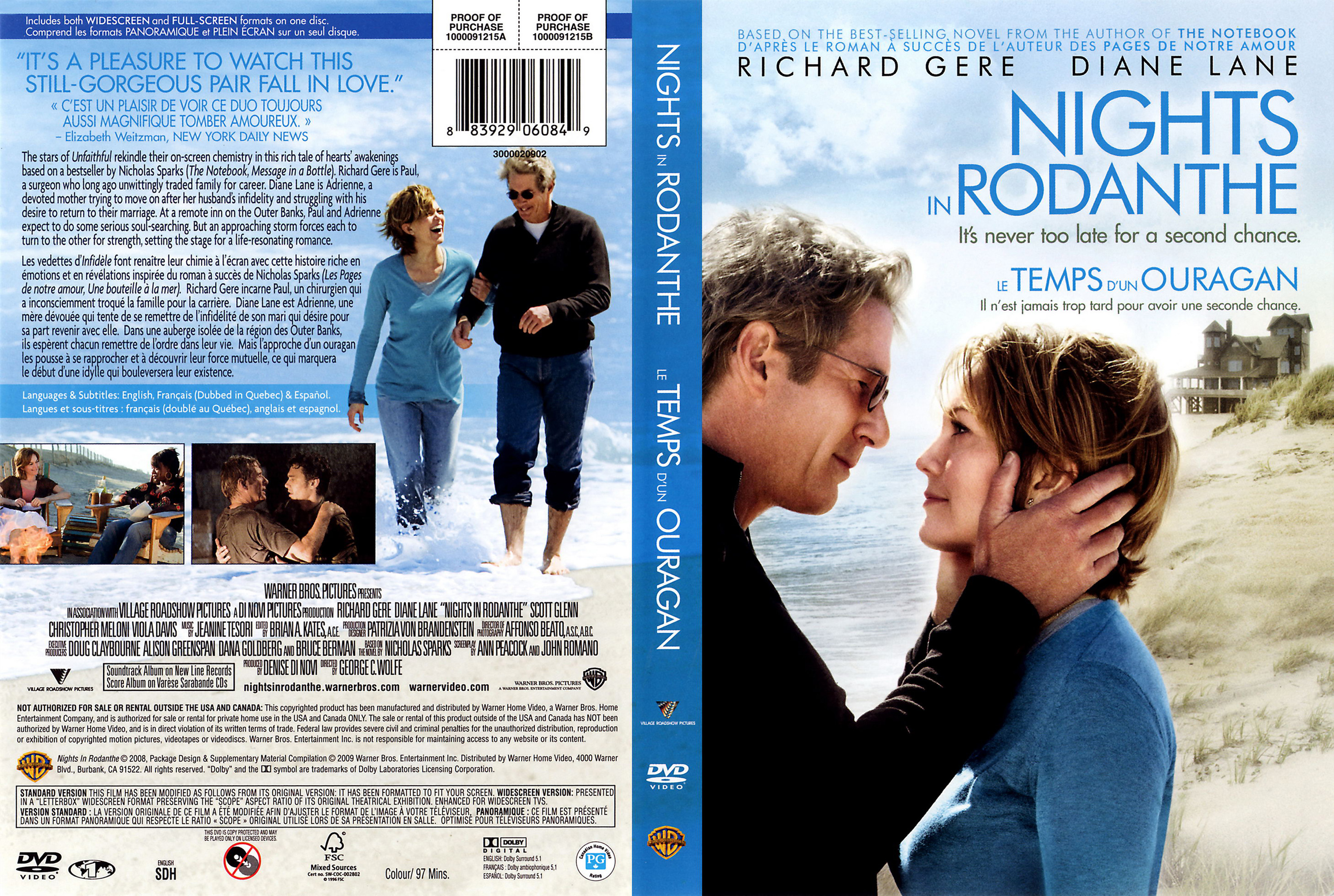 Jaquette DVD Nights in rodanthe - Le temps d