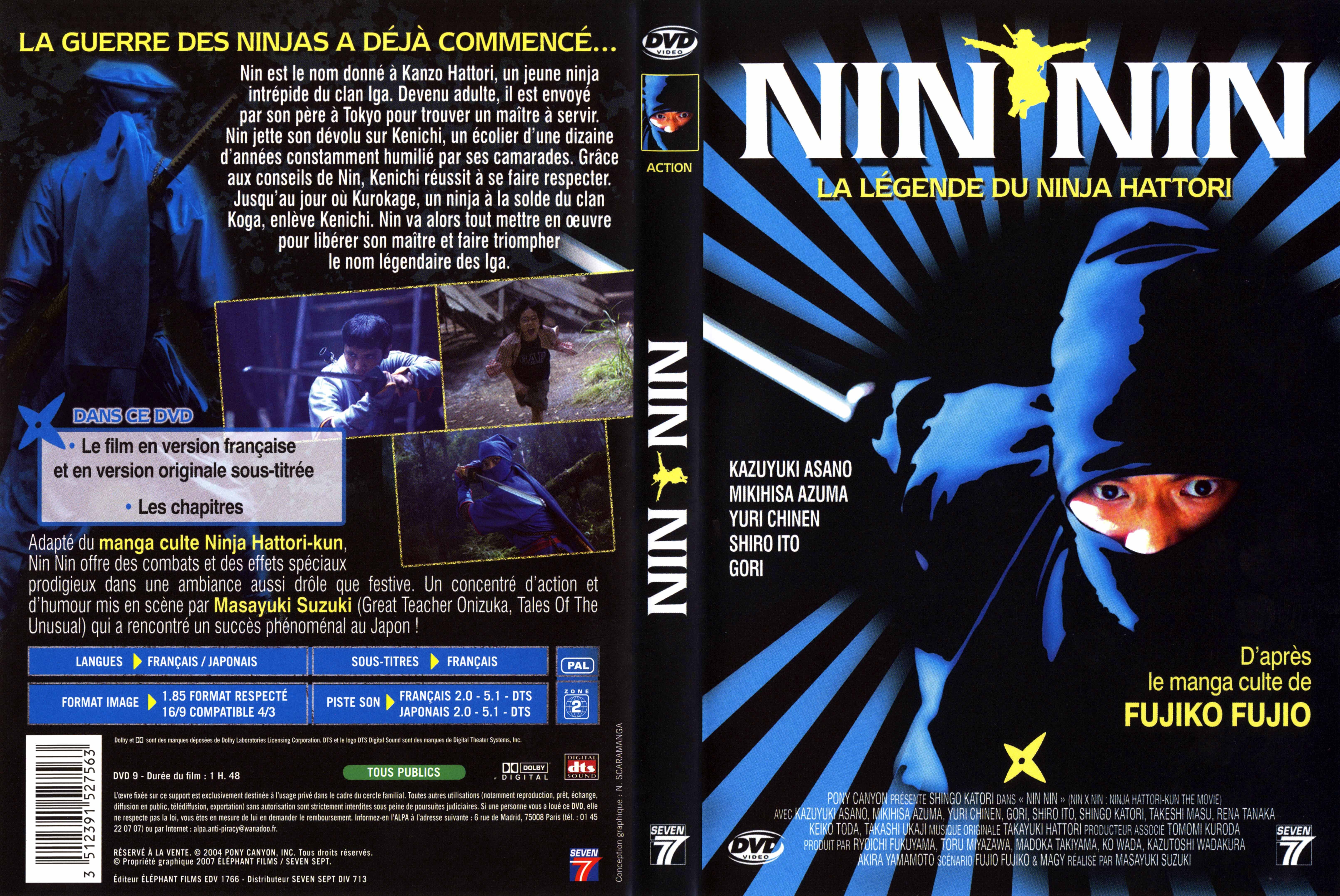 Jaquette DVD Nin nin la legende du ninja hattori