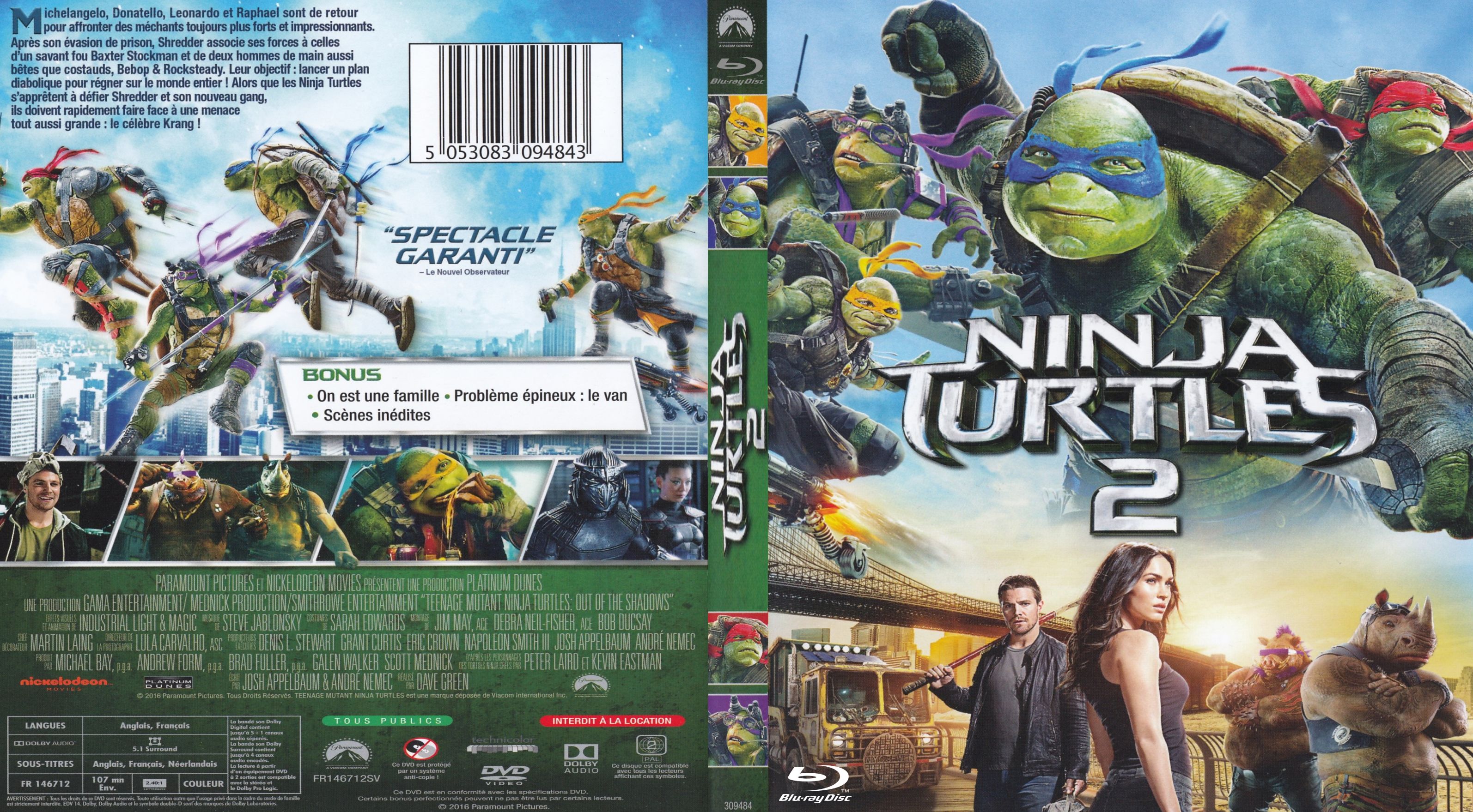 Jaquette DVD Ninja Turtles 2 (BLU-RAY)