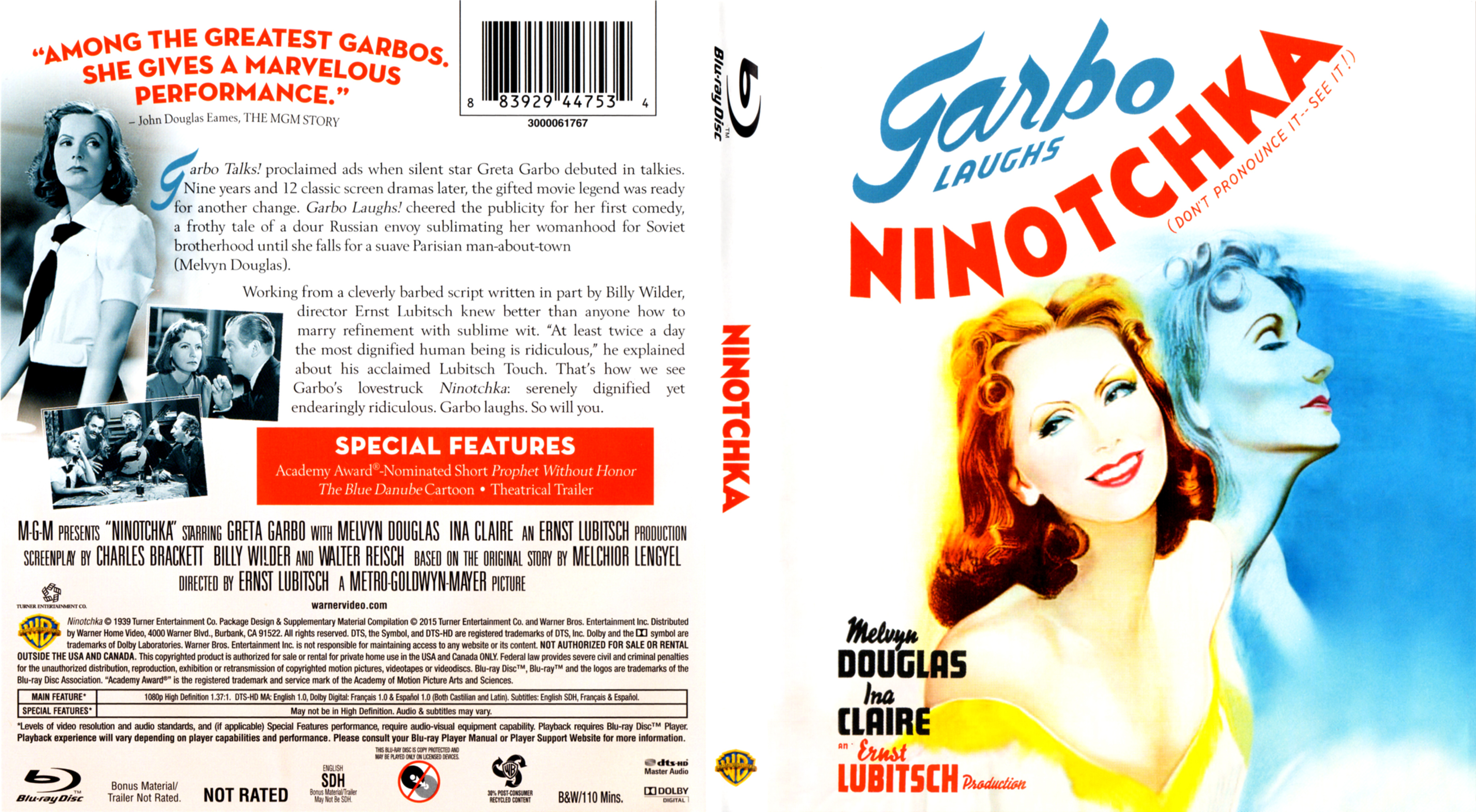 Jaquette DVD Ninotchka Zone 1 (BLU-RAY)