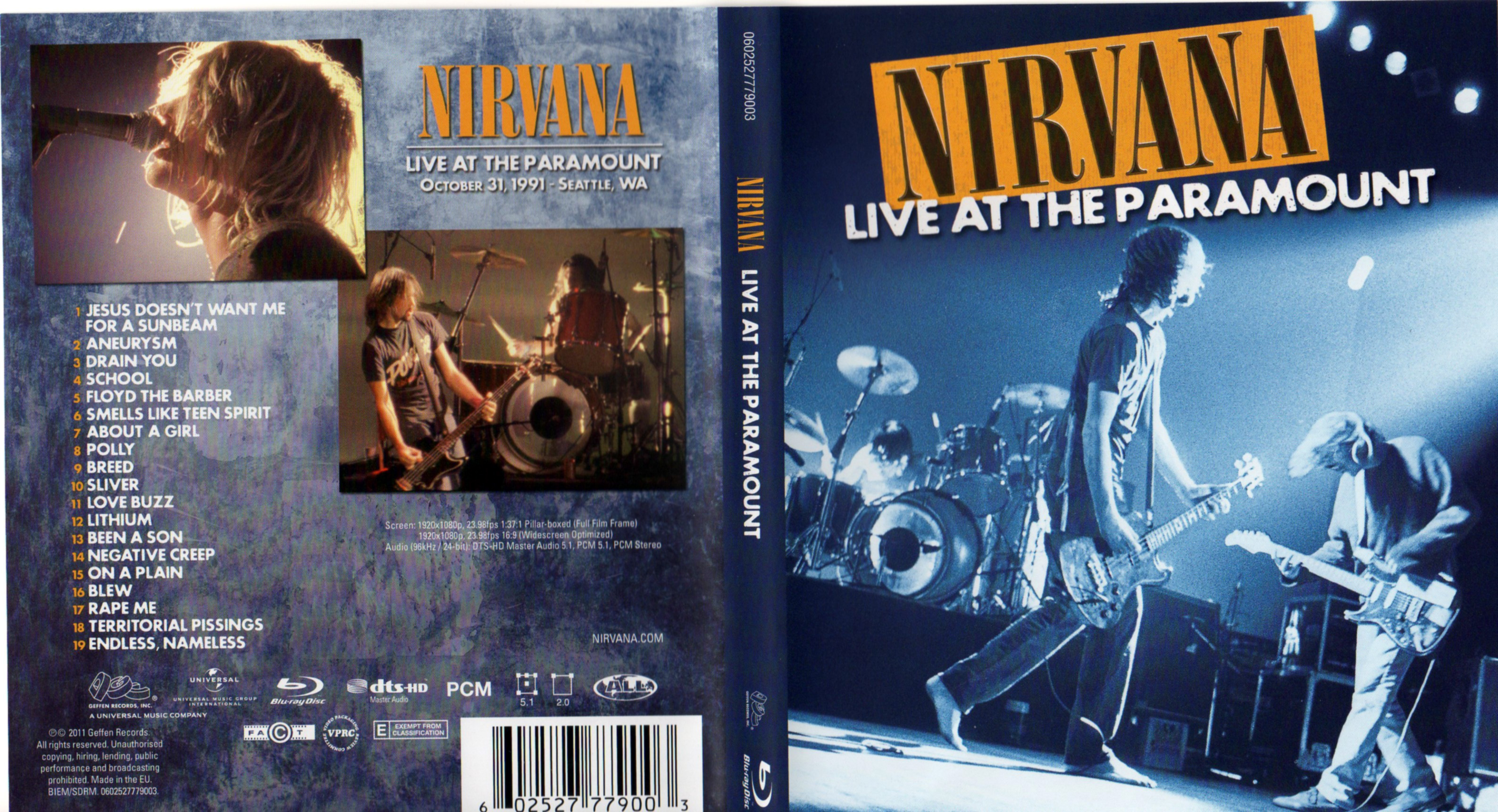 Jaquette DVD Nirvana - Live at the Paramount (BLU-RAY)
