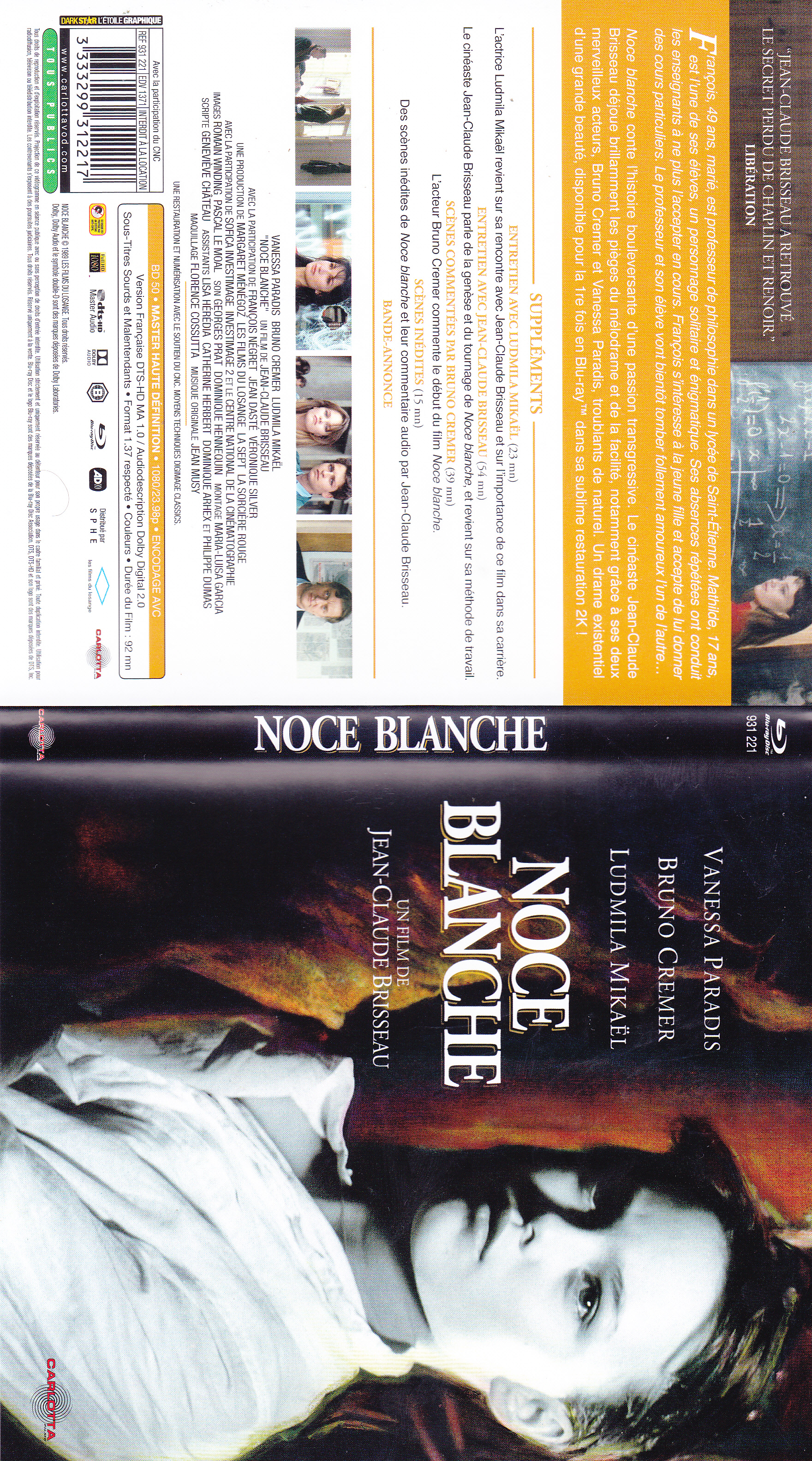 Jaquette DVD Noce blanche (BLU-RAY)
