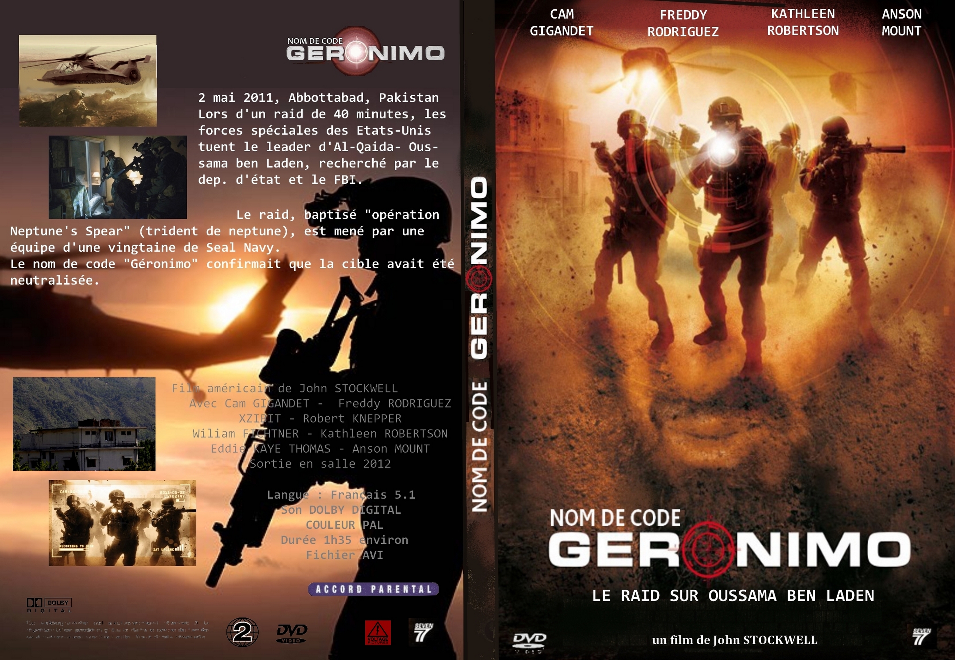 Jaquette DVD Nom de code geronimo custom