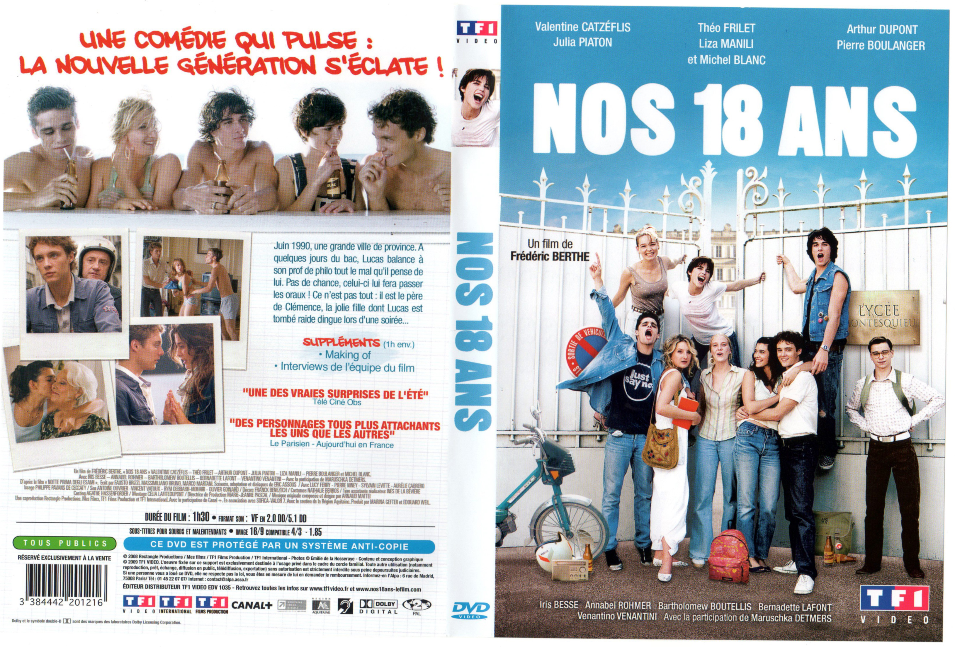 Jaquette DVD Nos 18 ans