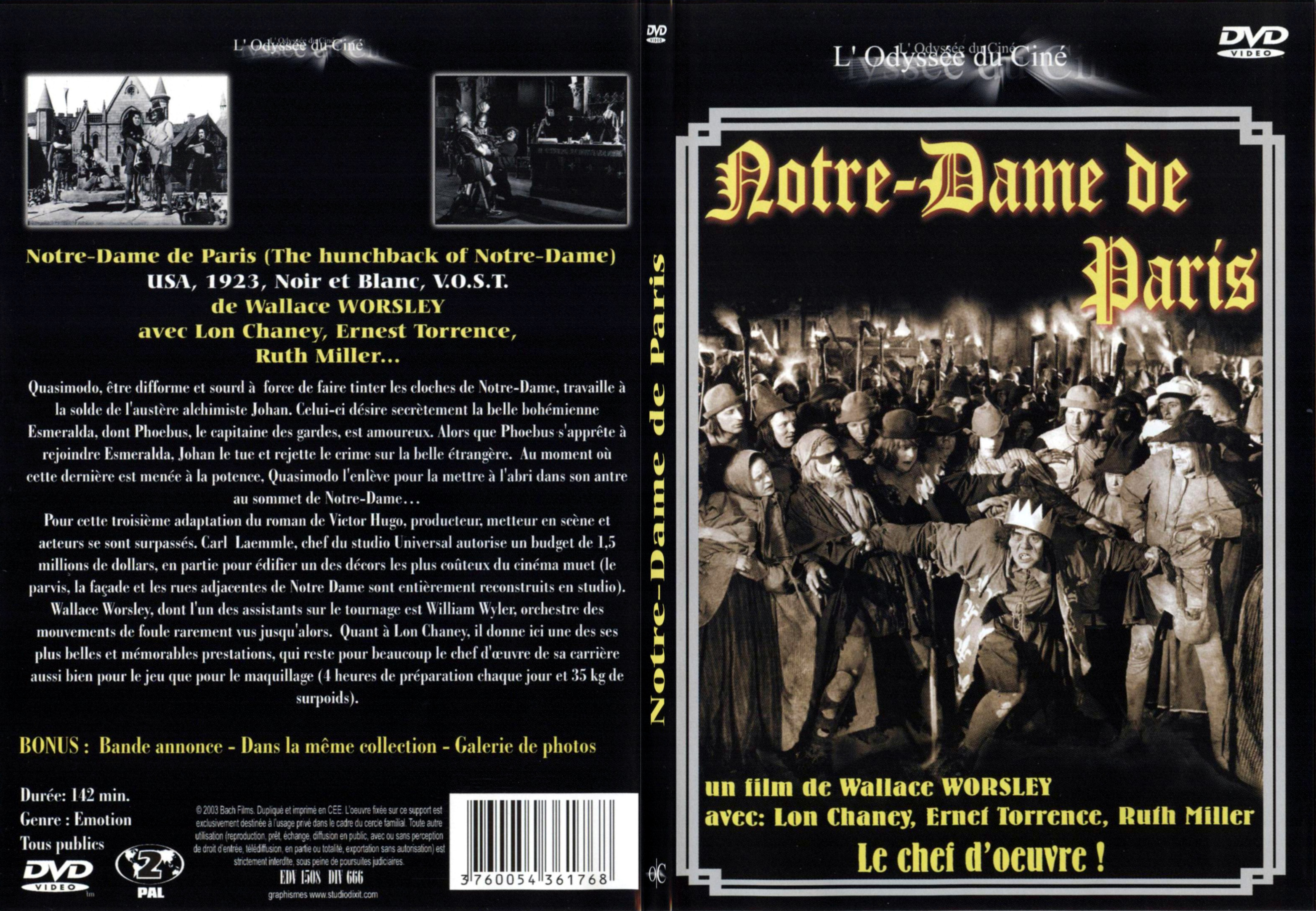 Jaquette DVD Notre Dame de Paris (1923) - SLIM