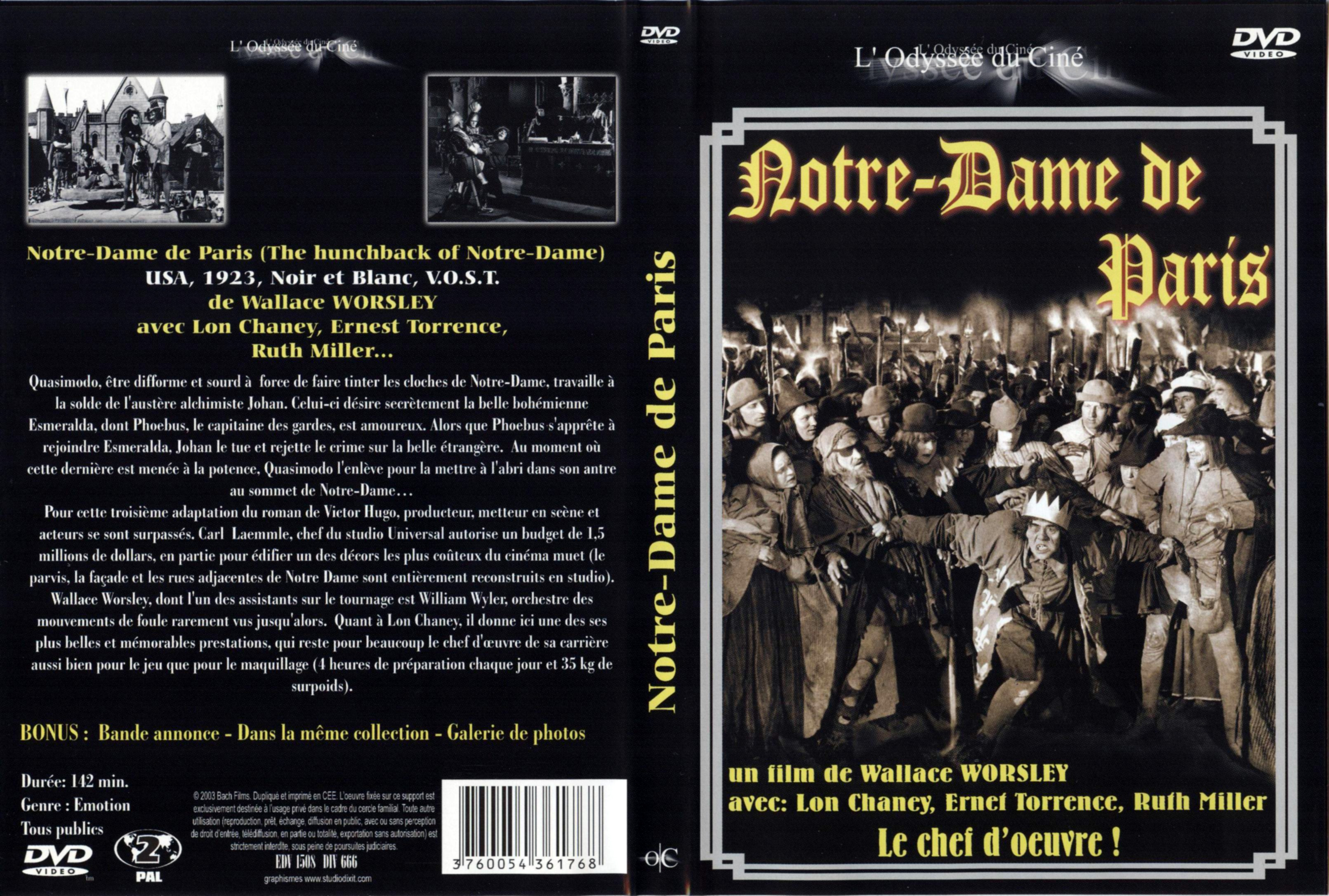 Jaquette DVD Notre dame de paris (1923)